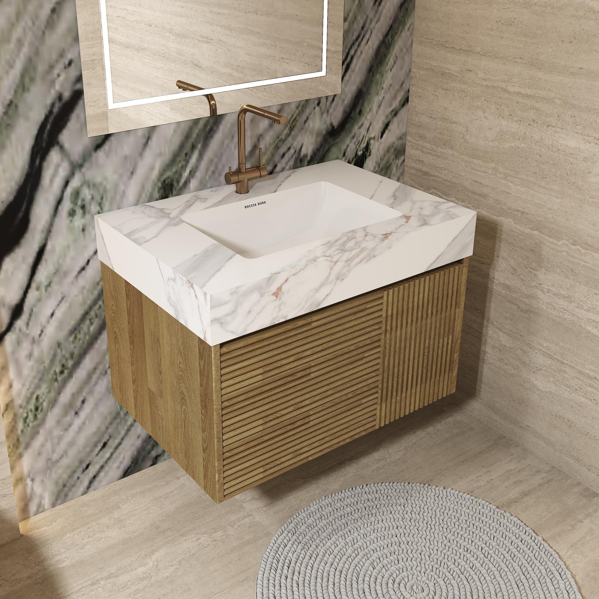 48"Seamless Porcelain Single Sink Bathroom Vanity Top Only with Integrated Sink