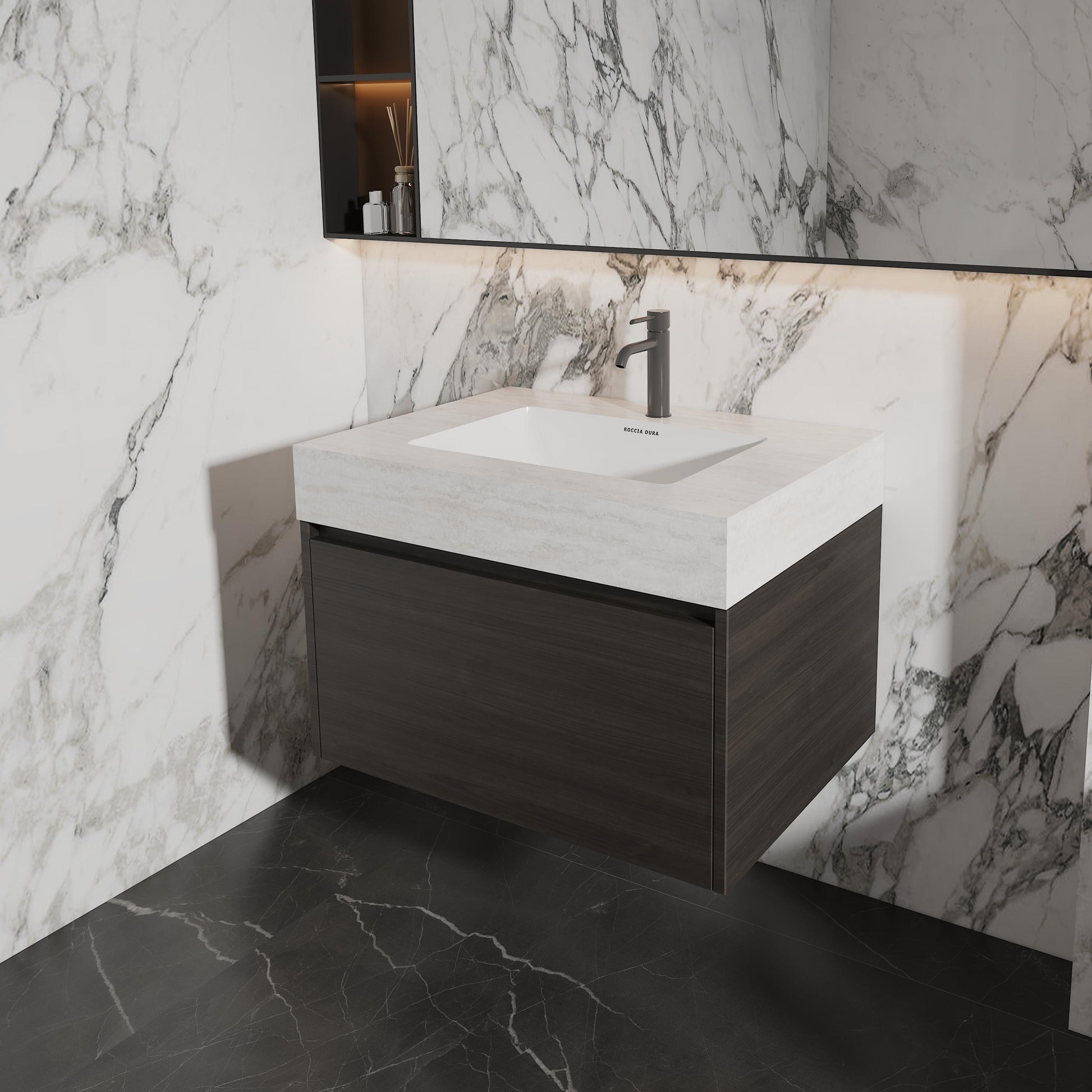 36"Porcelain Seamless Single Sink Bathroom Vanity Top Only