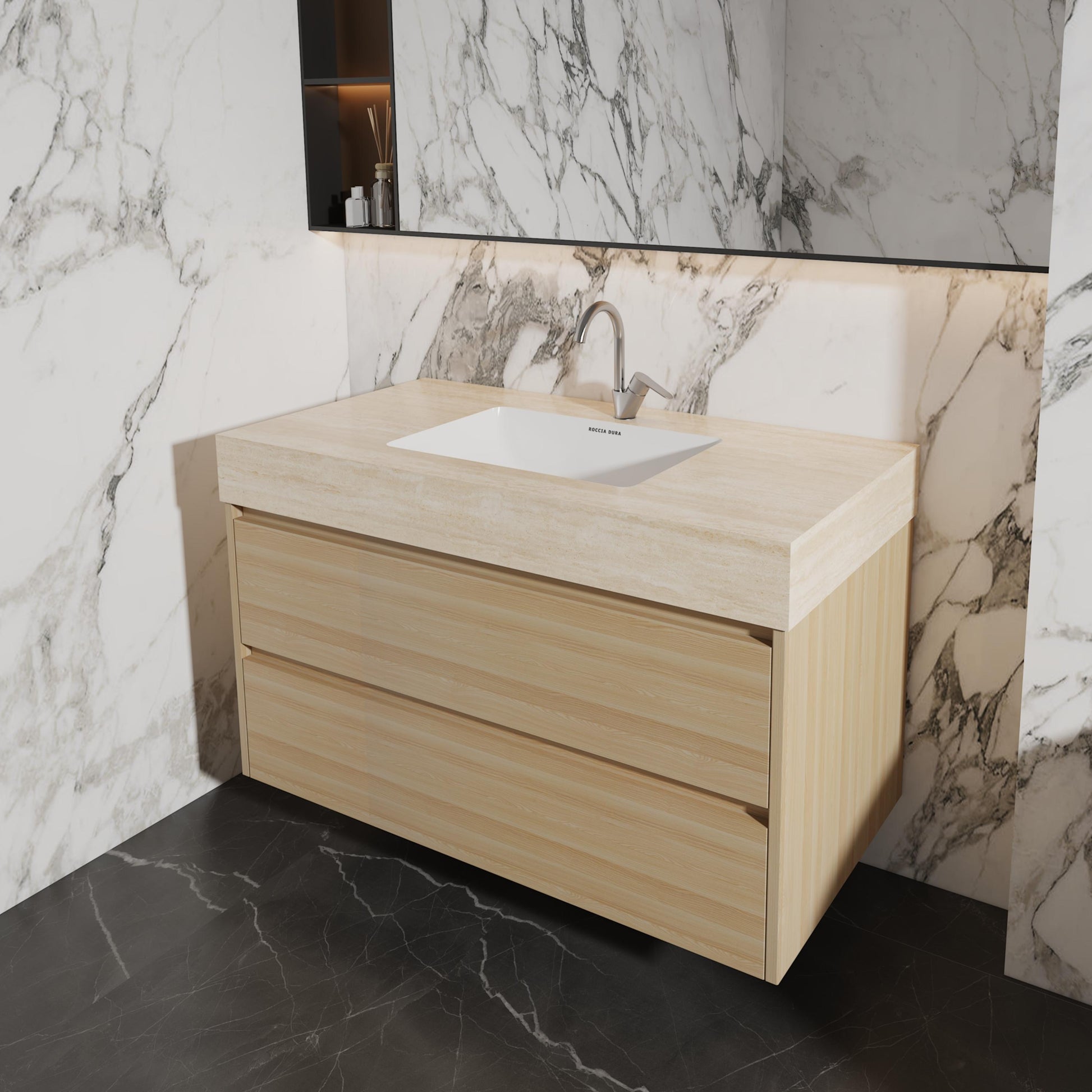 42" Porcelain Seamless Single Sink Bathroom Vanity Top Only