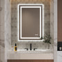 LED Bathroom Mirror with Black Aluminum Frame, Backlit & Front Lighting