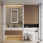 LED Bathroom Mirror with Black Aluminum Frame, Backlit & Front Lighting