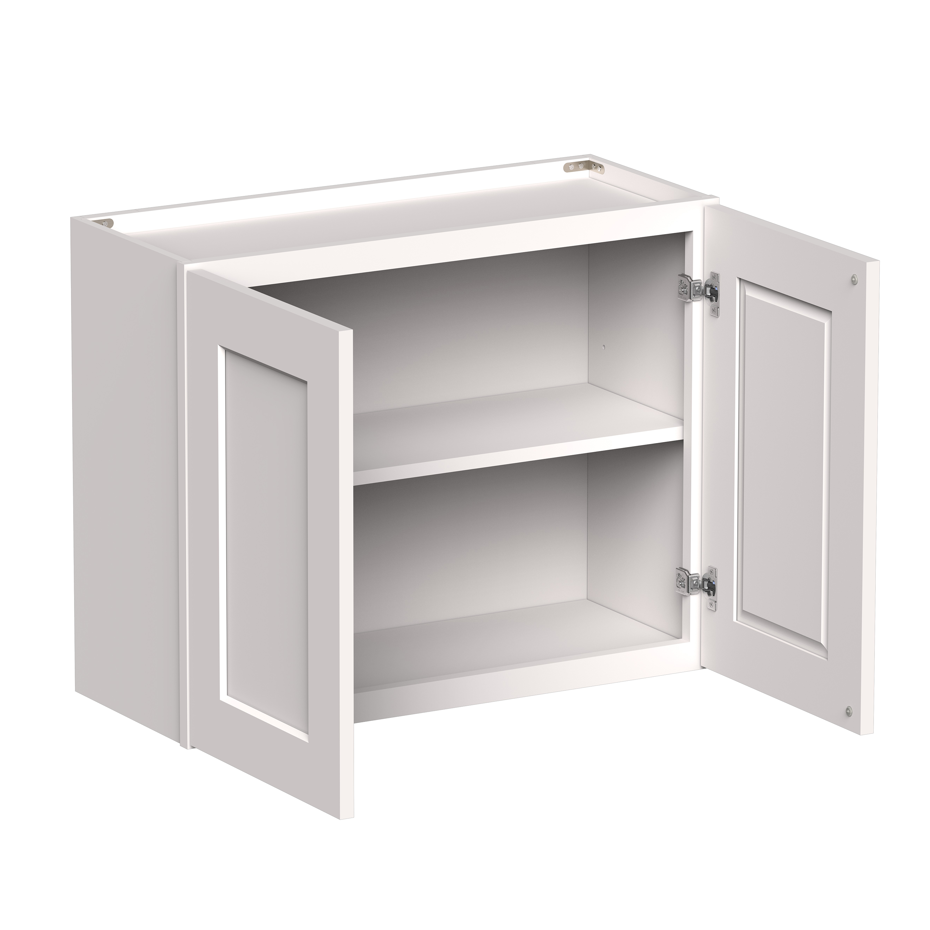 White RTA 30"W x 12"D x 24"H Short Wall Cabinet with 2 Doors and 1 Shelves