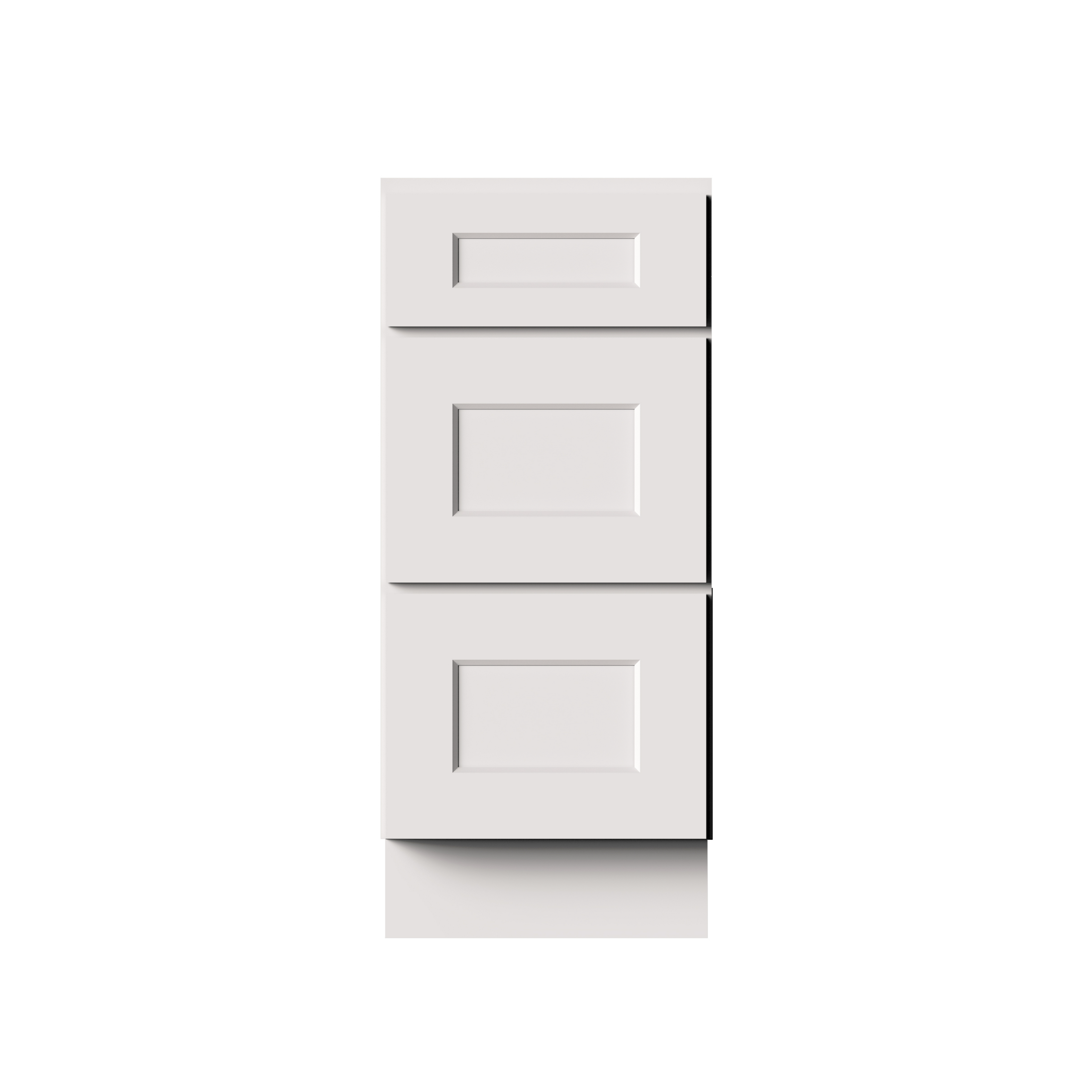 White RTA 15"W x 24"D x 34.5"H Drawer Base Cabinets with 3 Drawers