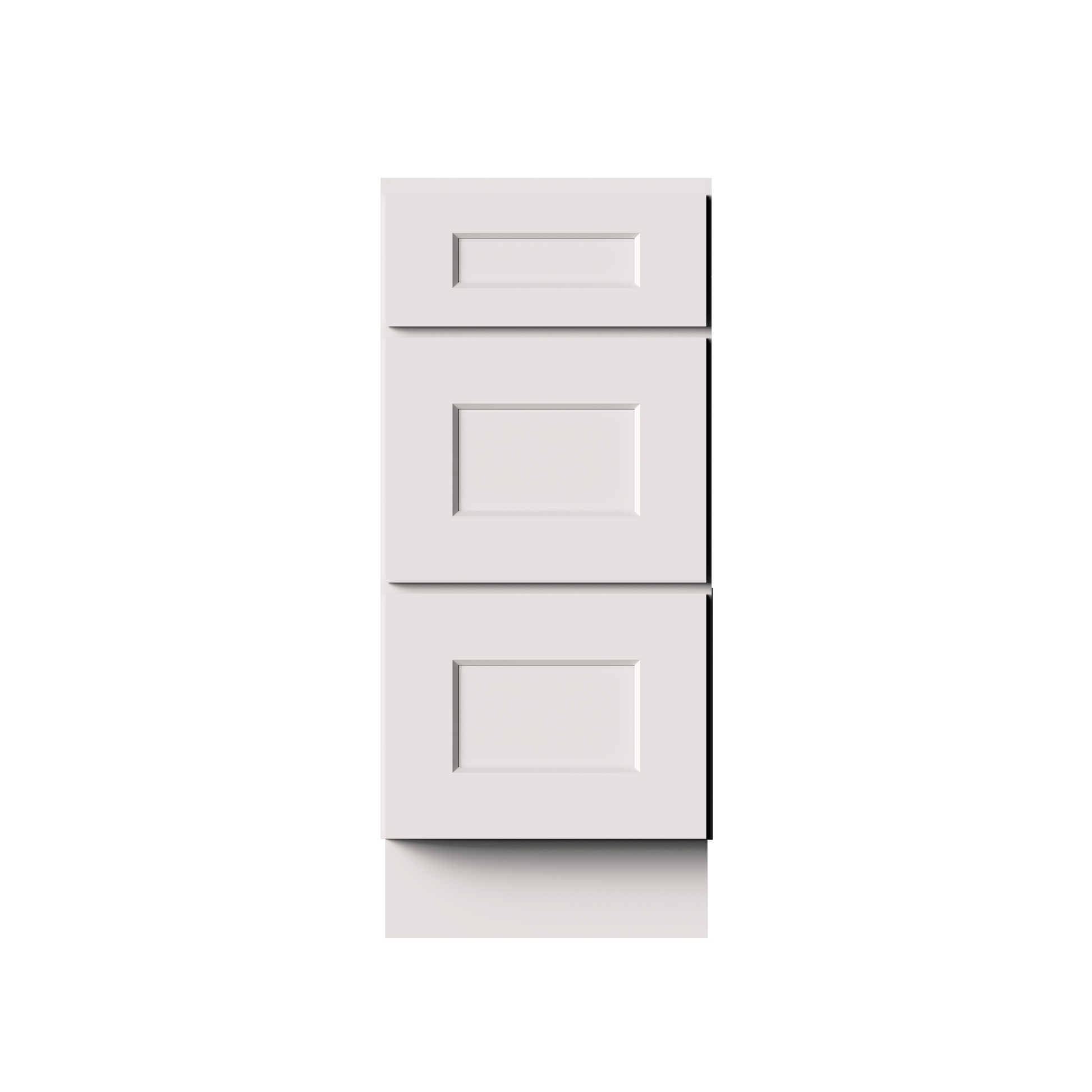 White RTA 15"W x 24"D x 34.5"H Drawer Base Cabinets with 3 Drawers
