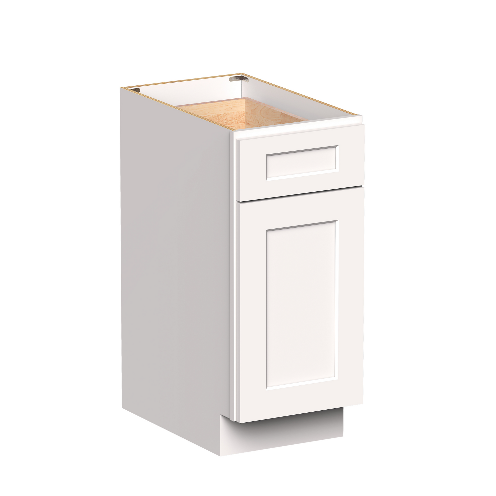 White RTA 15"W x 24"D x 34.5"H Standard Base Cabinet with 1 Drawer and 1 Door