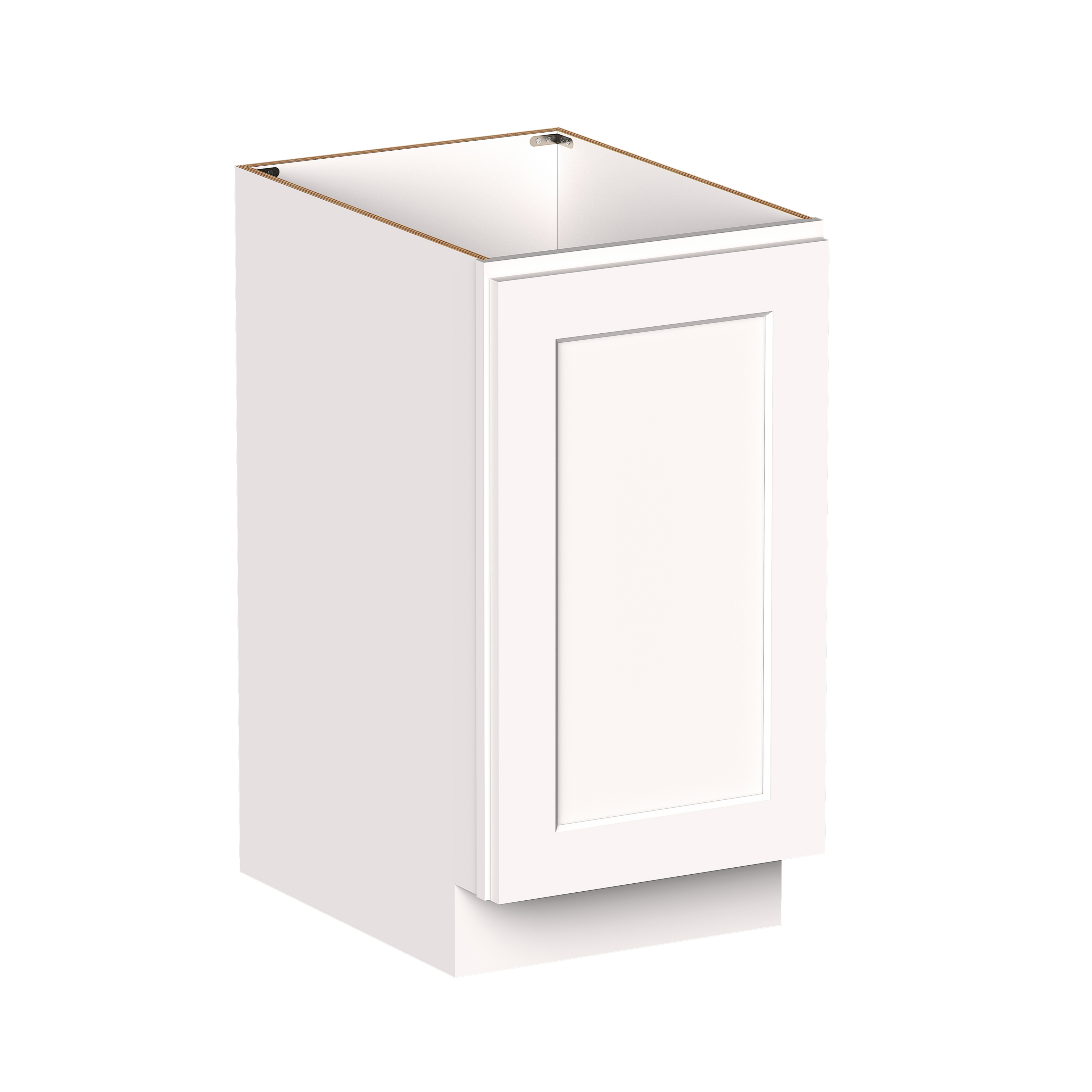 White RTA 18"W x 24"D x 34.5"H Full Height Door Base Cabinet with 1 Door and 1 Shelves