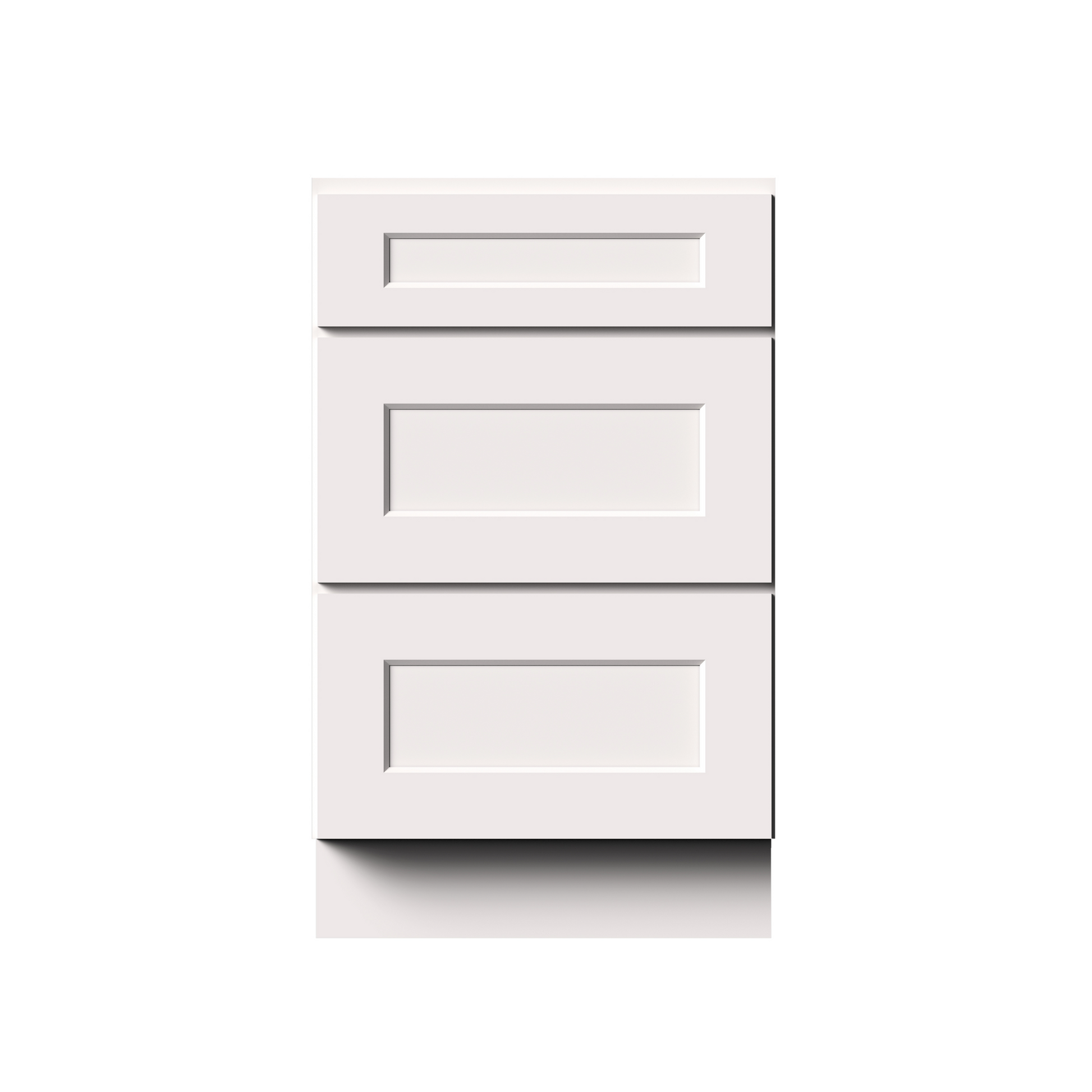 White RTA 21"W x 24"D x 34.5"H Drawer Base Cabinets with 3 Drawers