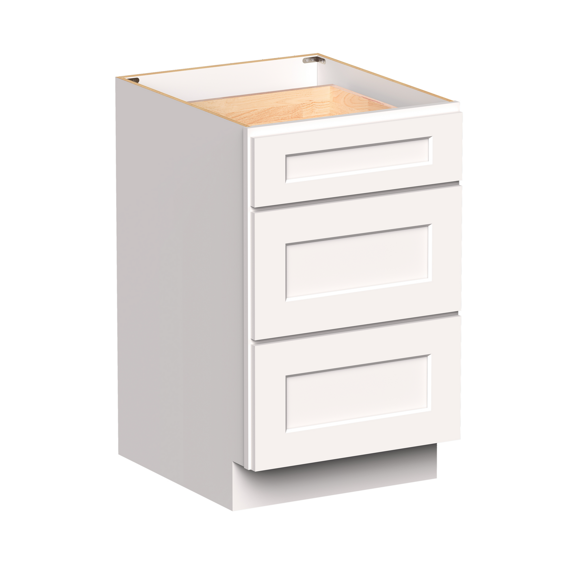 White RTA 21"W x 24"D x 34.5"H Drawer Base Cabinets with 3 Drawers