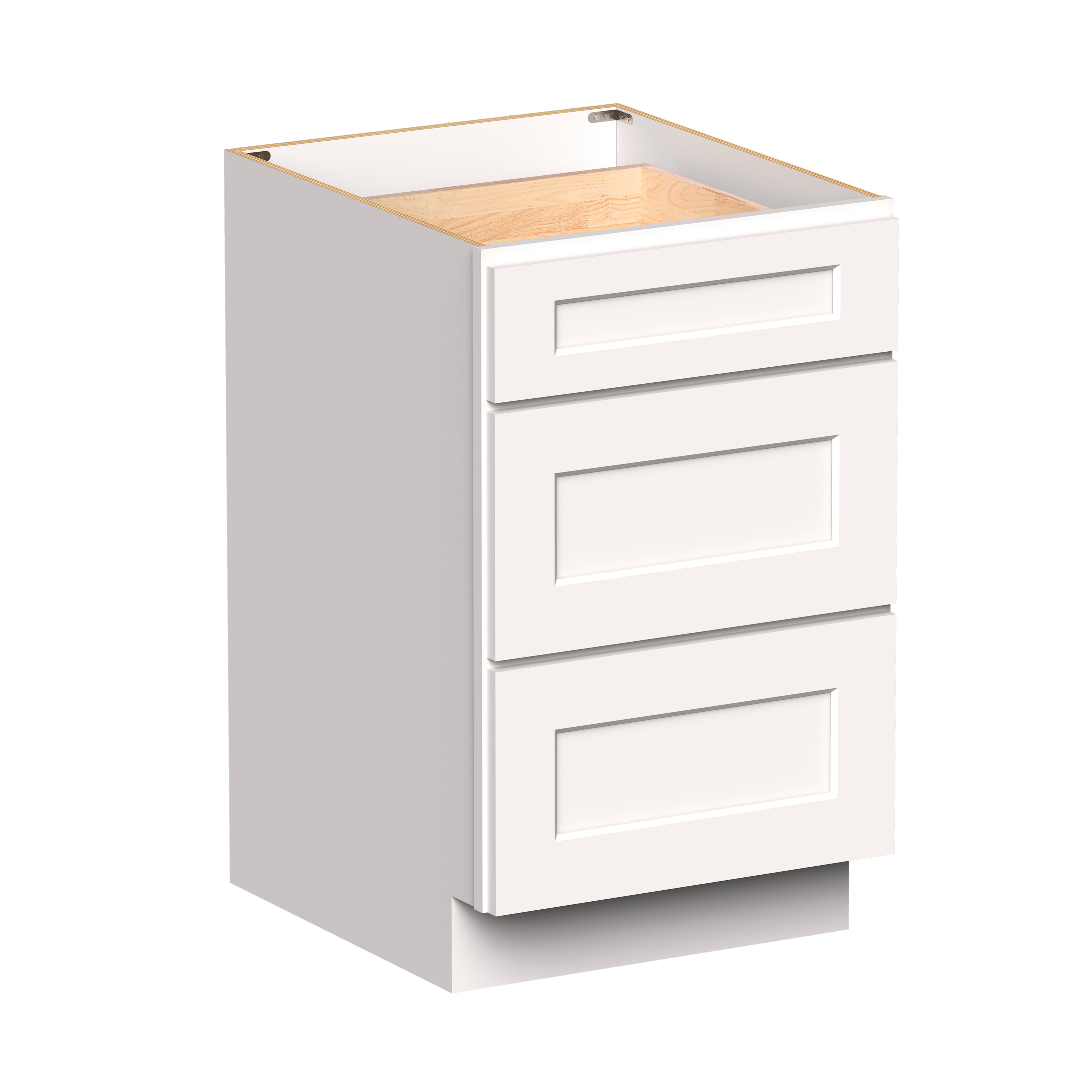 White RTA 21"W x 24"D x 34.5"H Drawer Base Cabinets with 3 Drawers