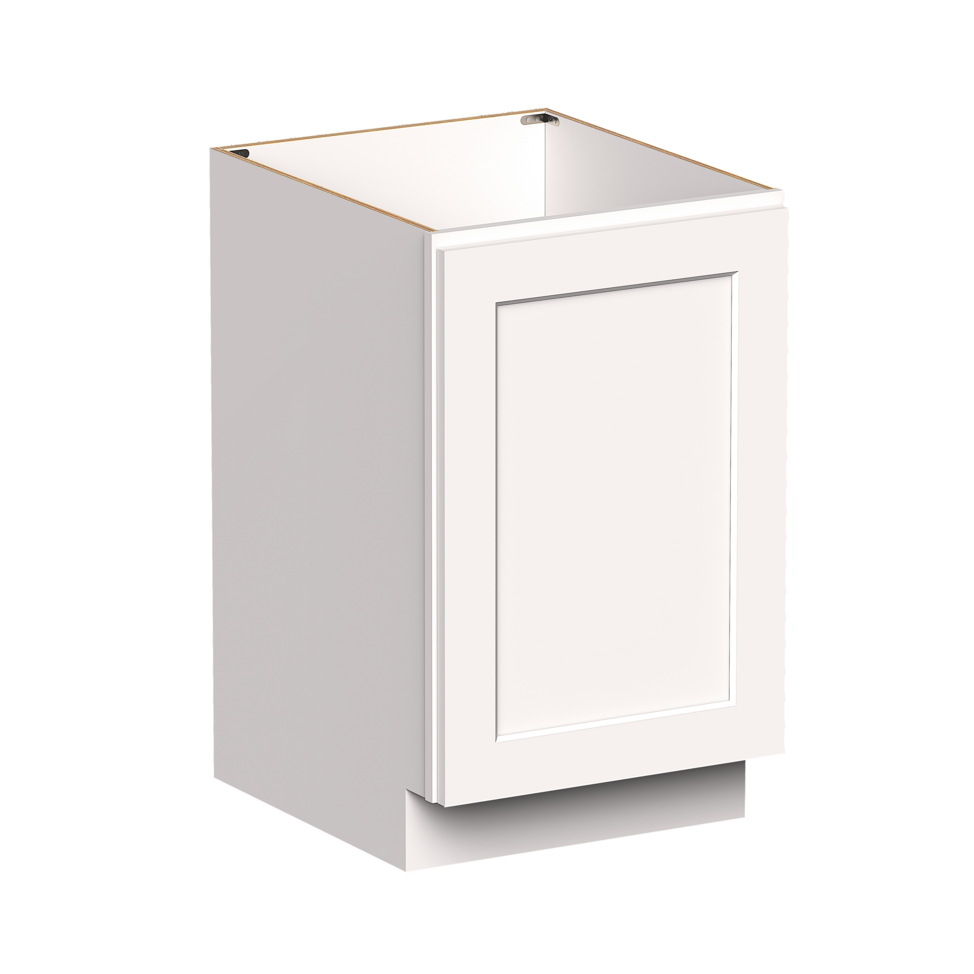 White RTA 21"W x 24"D x 34.5"H Full Height Door Base Cabinet with 1 Door and 1 Shelves