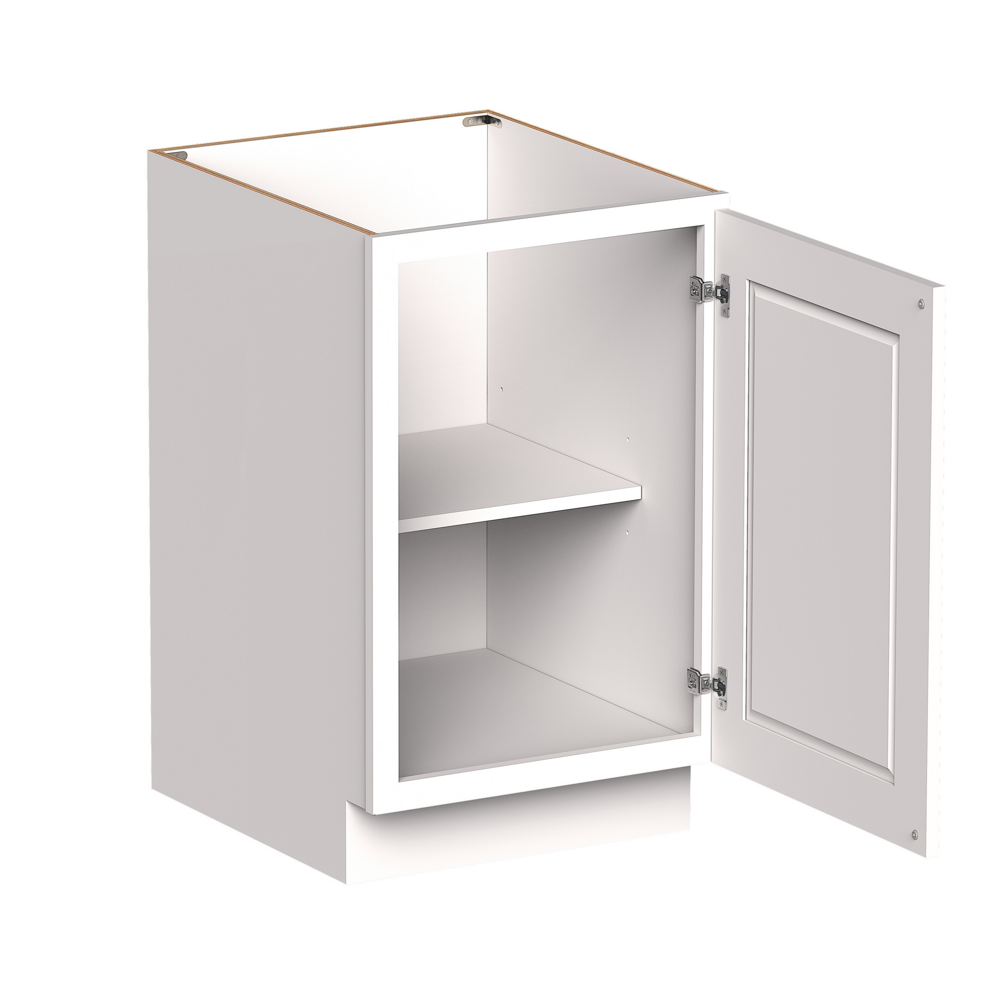White RTA 21"W x 24"D x 34.5"H Full Height Door Base Cabinet with 1 Door and 1 Shelves