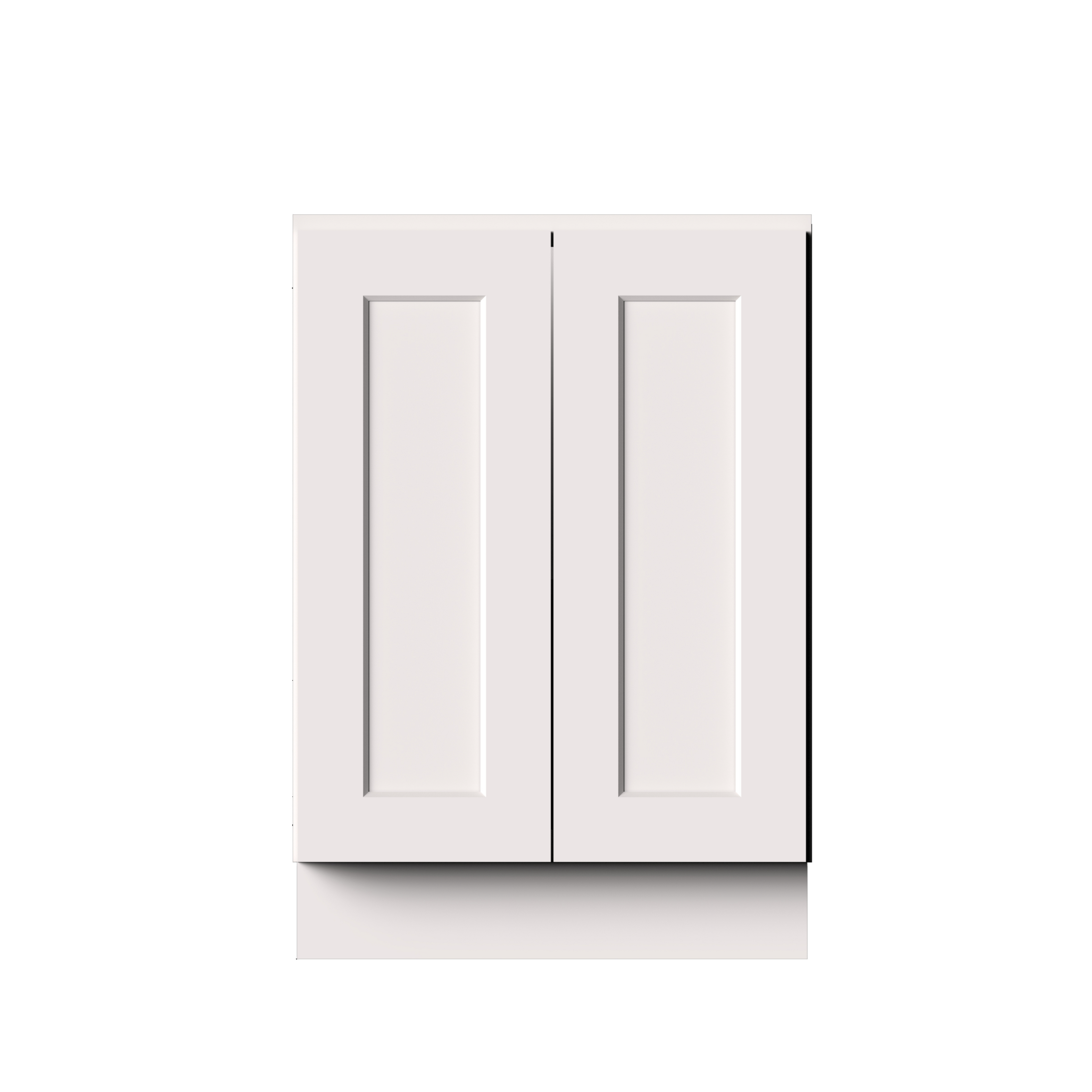 White RTA 24"W x 24"D x 34.5"H Full Height Door Base Cabinet with 2 Doors and 1 Shelves