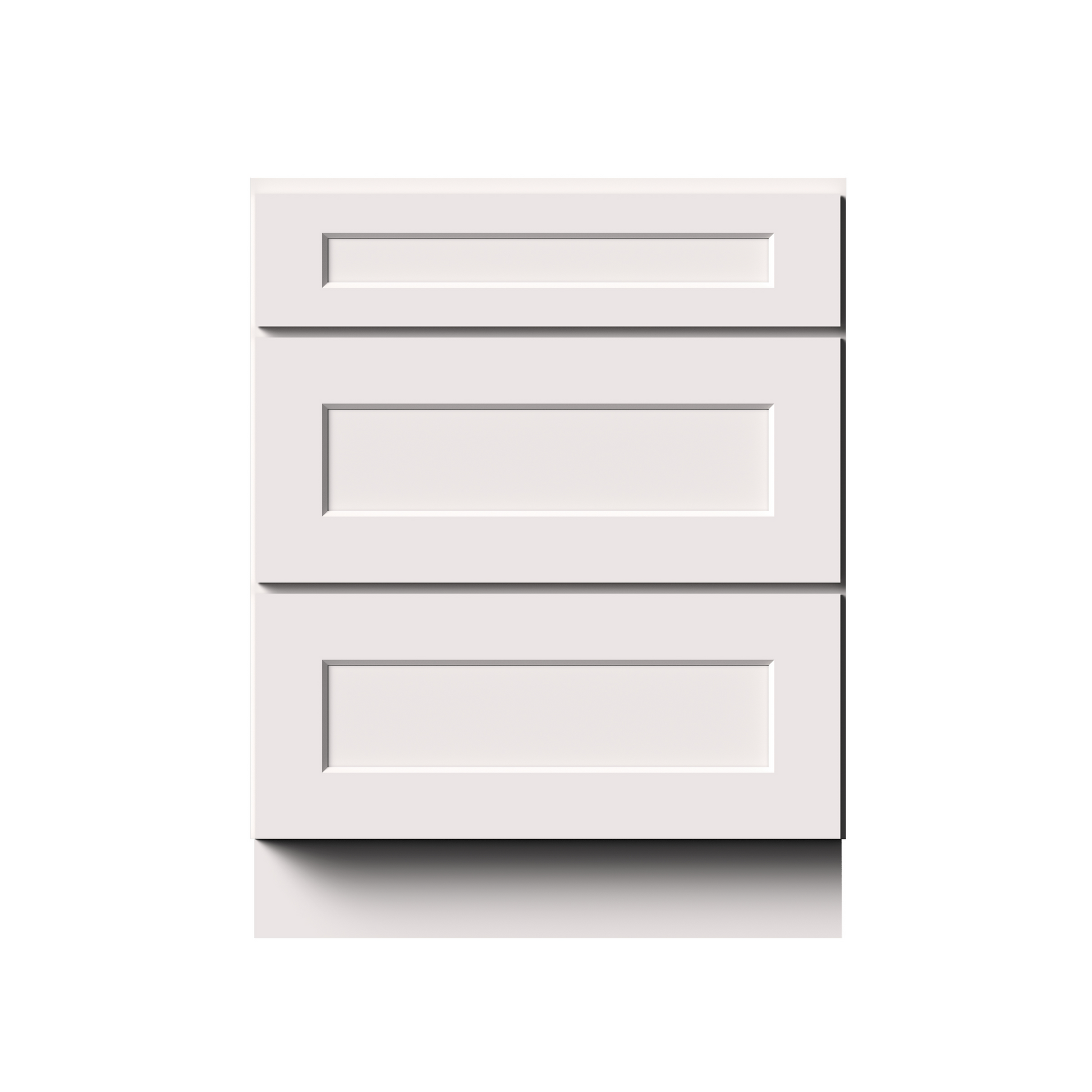 White RTA 27"W x 24"D x 34.5"H Drawer Base Cabinets with 3 Drawers