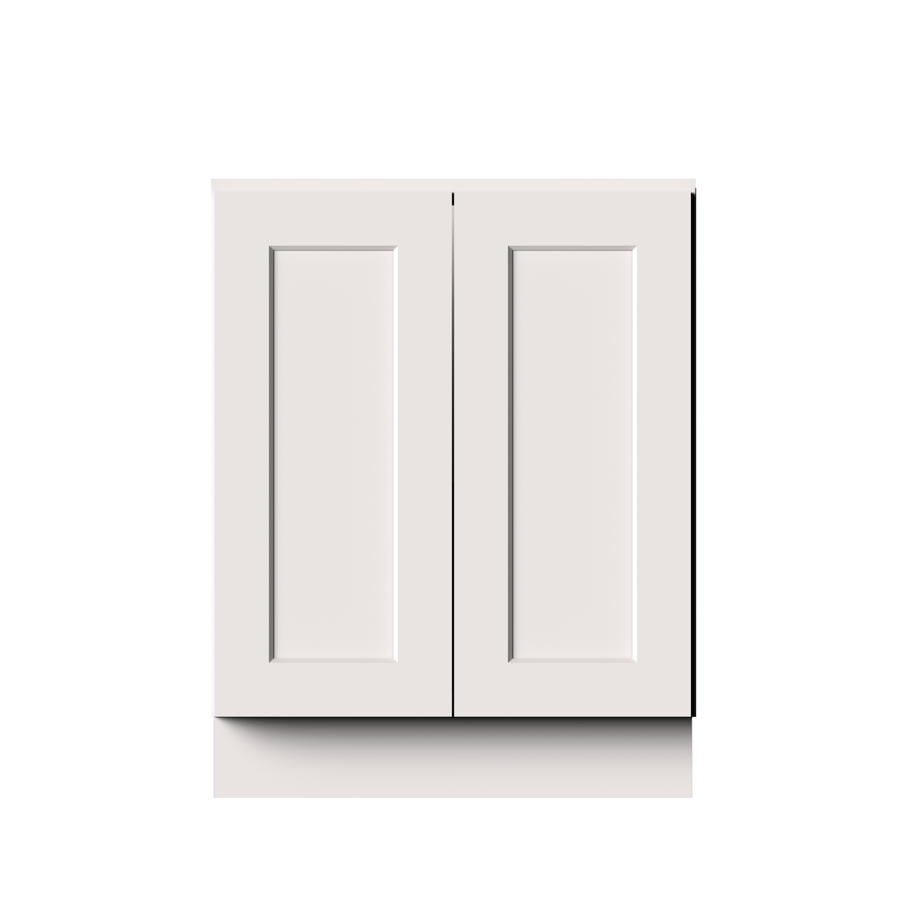 White RTA 27"W x 24"D x 34.5"H Full Height Door Base Cabinet with 2 Doors and 1 Shelves