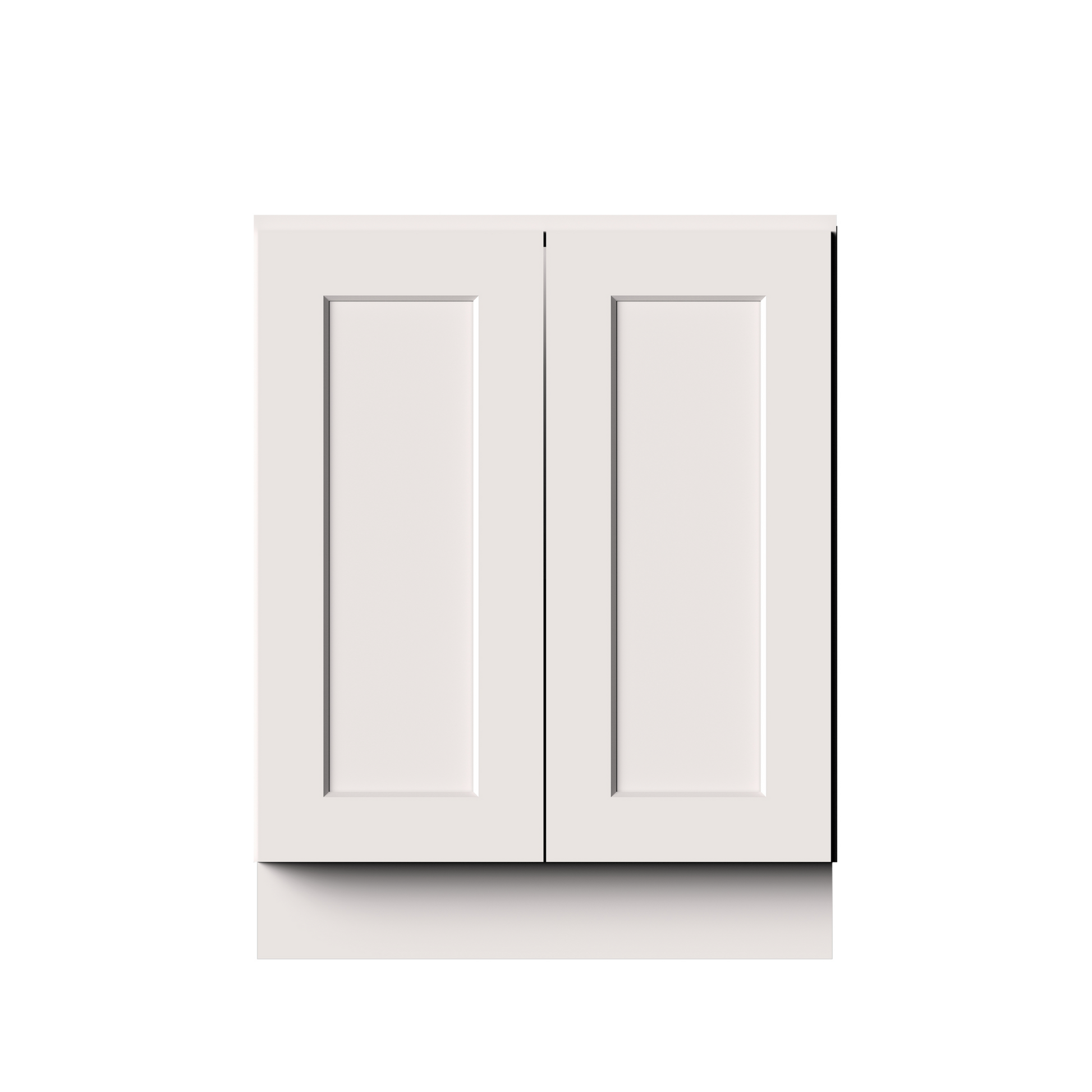 White RTA 27"W x 24"D x 34.5"H Full Height Door Base Cabinet with 2 Doors and 1 Shelves