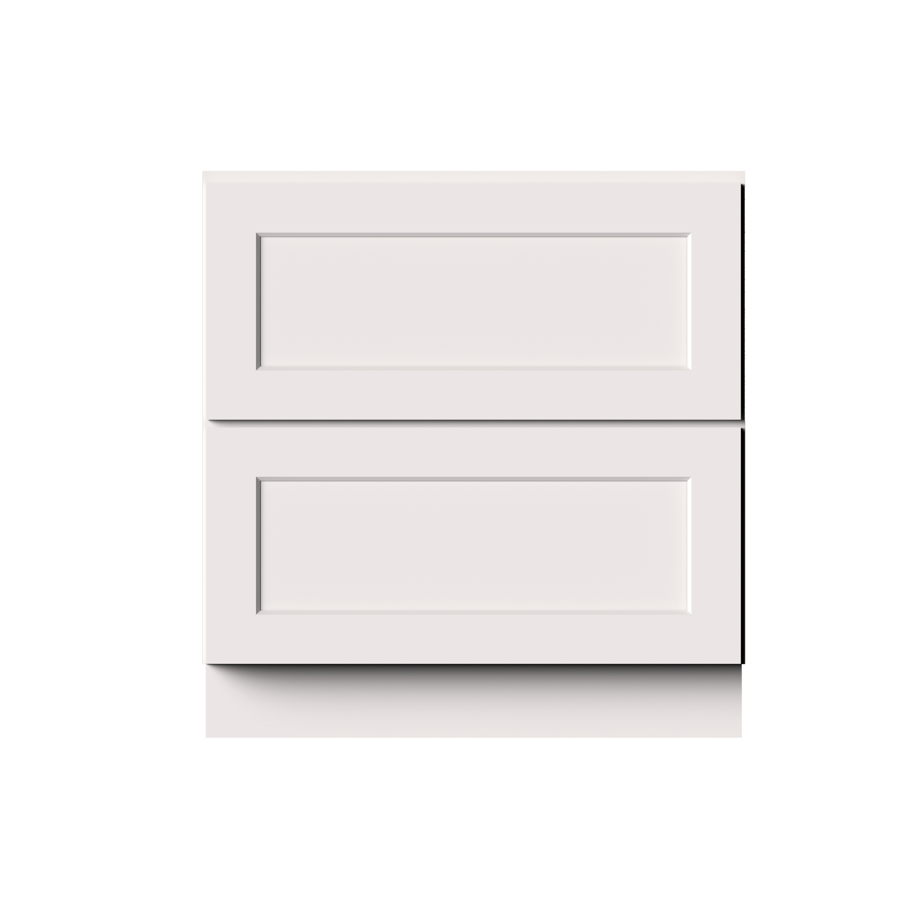 White RTA 33"W x 24"D x 34.5"H Drawer Base Cabinets with 2 Drawers