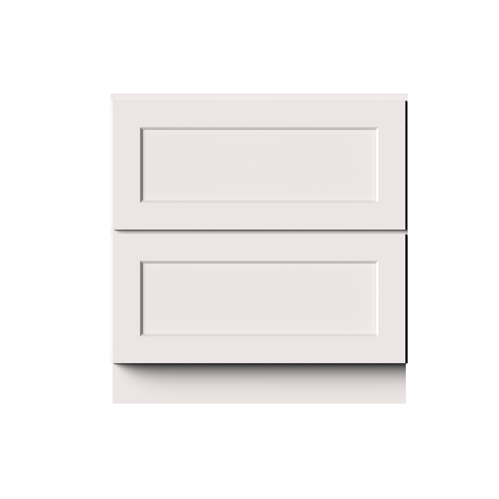 White RTA 33"W x 24"D x 34.5"H Drawer Base Cabinets with 2 Drawers