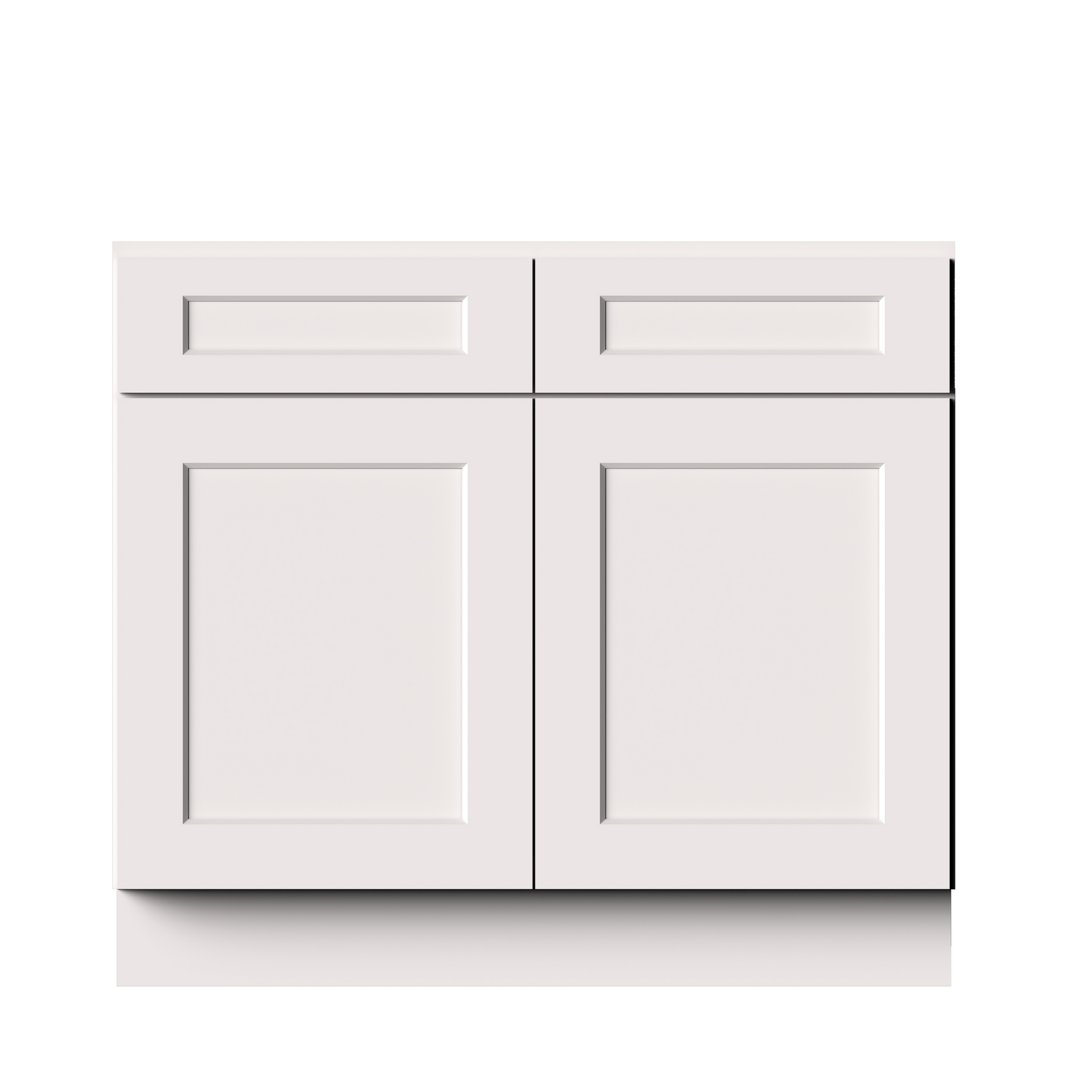 White RTA 39"W x 24"D x 34.5"H Standard Base Cabinet with 2 Drawers and 2 Doors