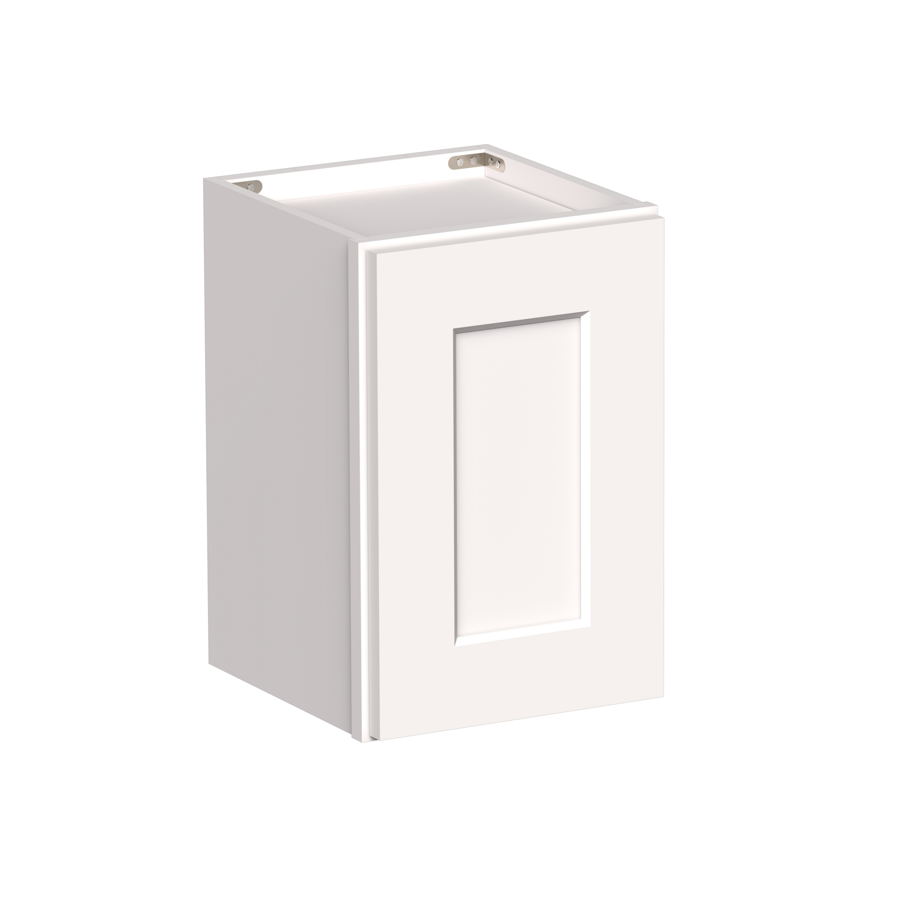 White Shaker RTA 12"W-21"W x 12"D x 18"H Short Wall Cabinet with 1 Door