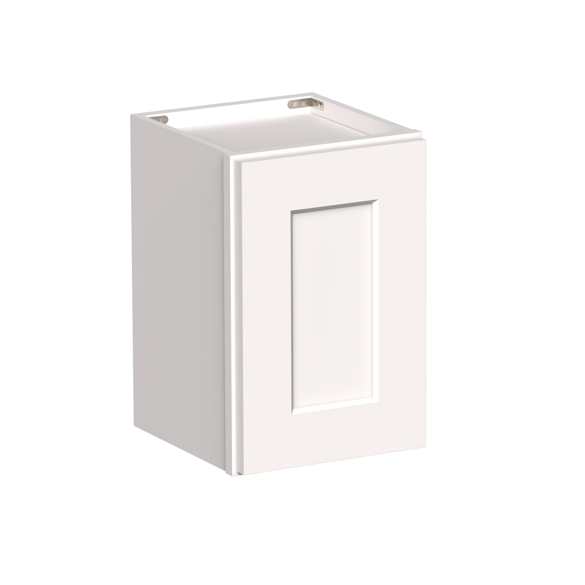 White Shaker RTA 12"W-21"W x 12"D x 18"H Short Wall Cabinet with 1 Door