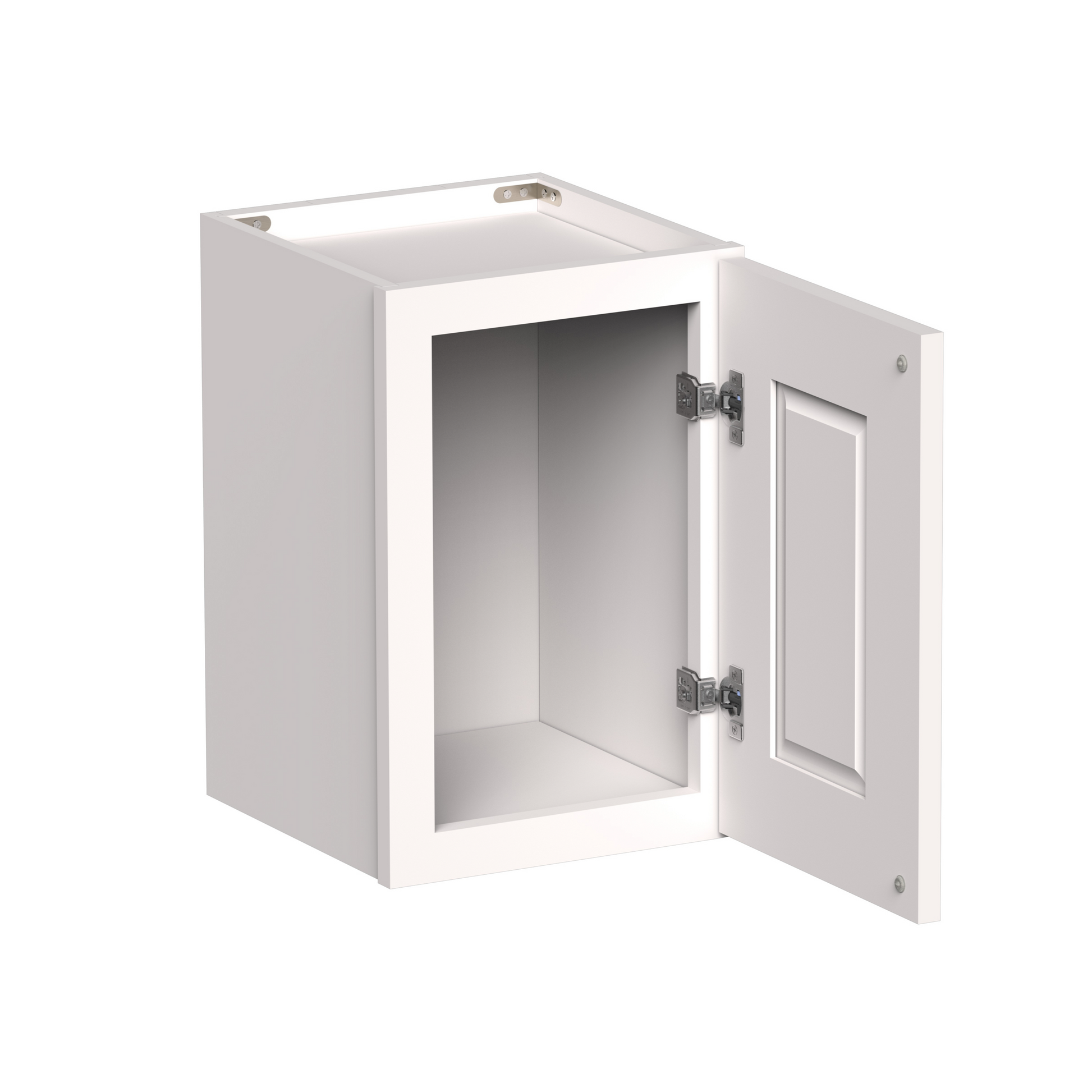 White Shaker RTA 12"W-21"W x 12"D x 18"H Short Wall Cabinet with 1 Door