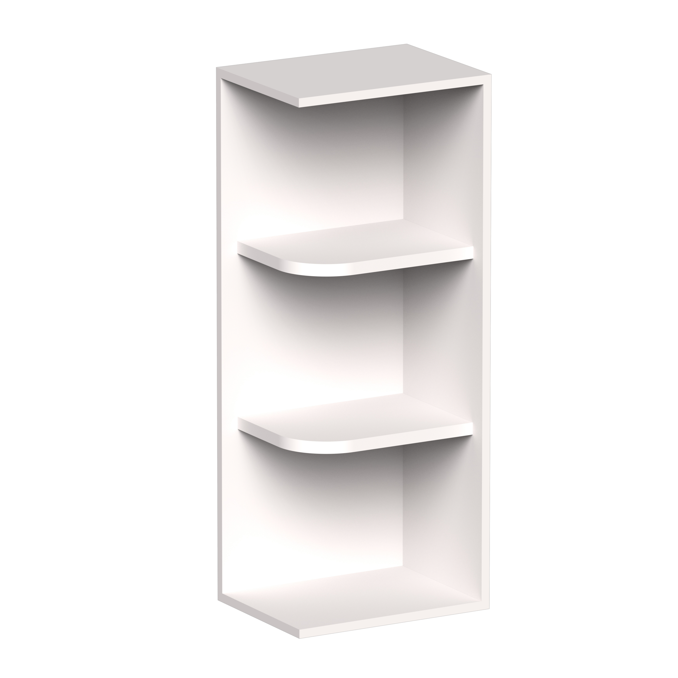 White Shaker RTA 12"W x 9"D x 30"-42"H Wall Shelves with Shelves
