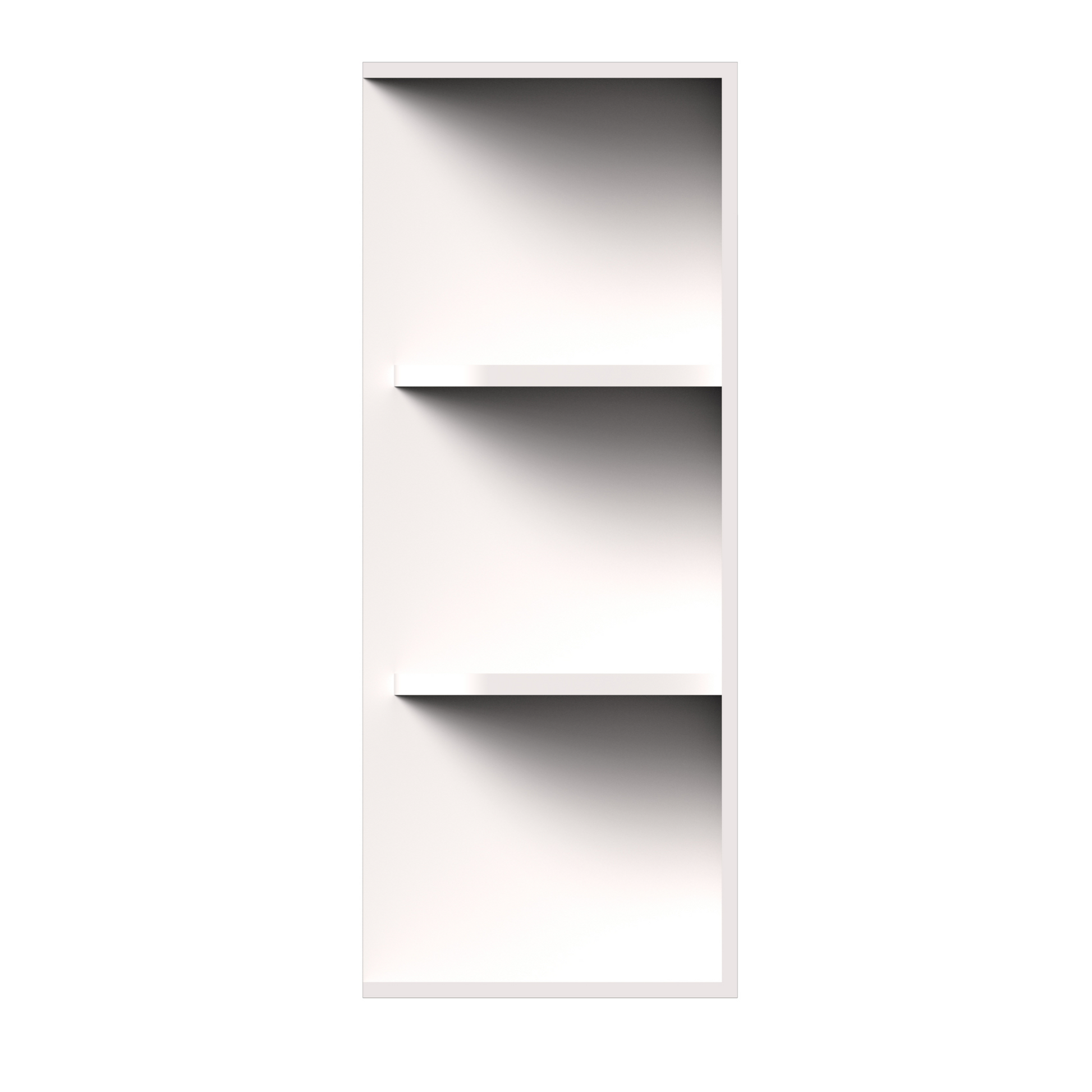 White Shaker RTA 12"W x 9"D x 30"-42"H Wall Shelves with Shelves