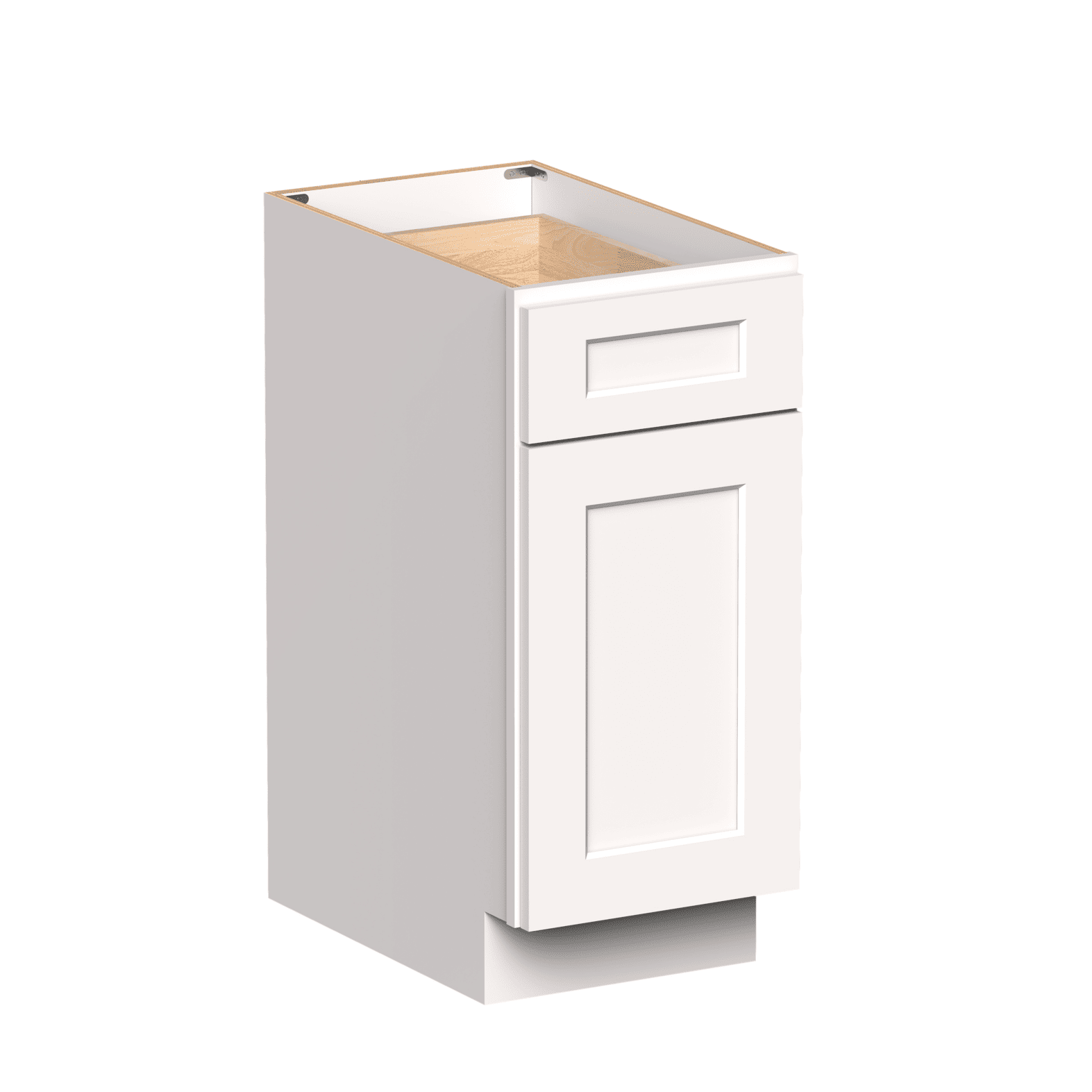 White Shaker RTA 15"W x 24"D x 34.5"H Base Cabinet with 1 Drawer and 1 Door