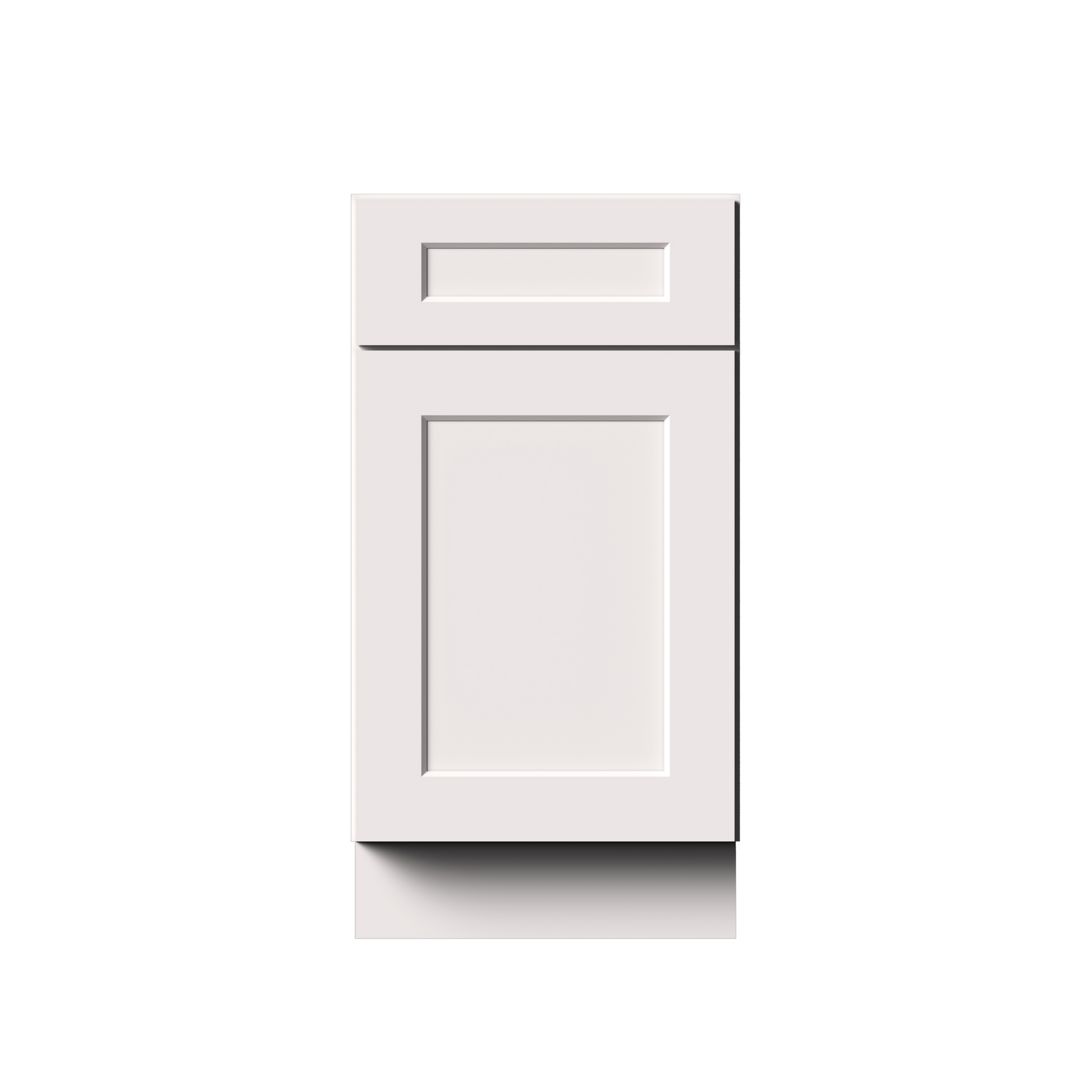White Shaker RTA 18"W x 24"D x 34.5"H Waste Basket Base Cabinet with 2 Drawers