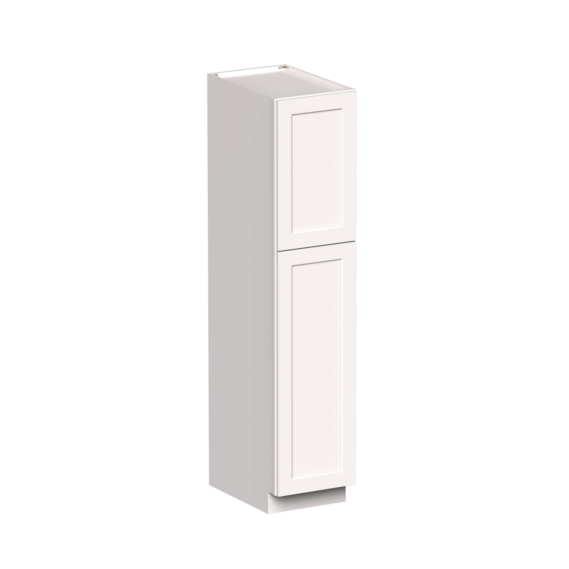 White Shaker RTA 18"W x 27"D x 84"H Pantry Cabinet with 2 Doors and 4 Shelves