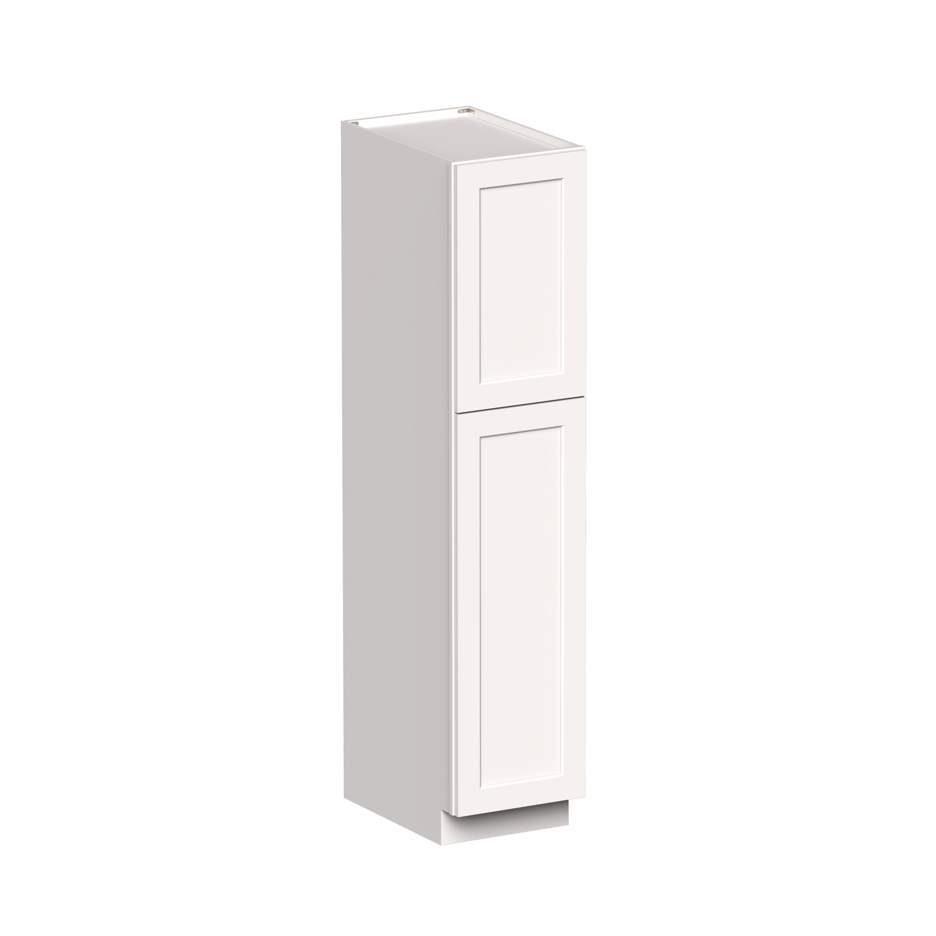White Shaker RTA 18"W x 27"D x 84"H Pantry Cabinet with 2 Doors and 4 Shelves