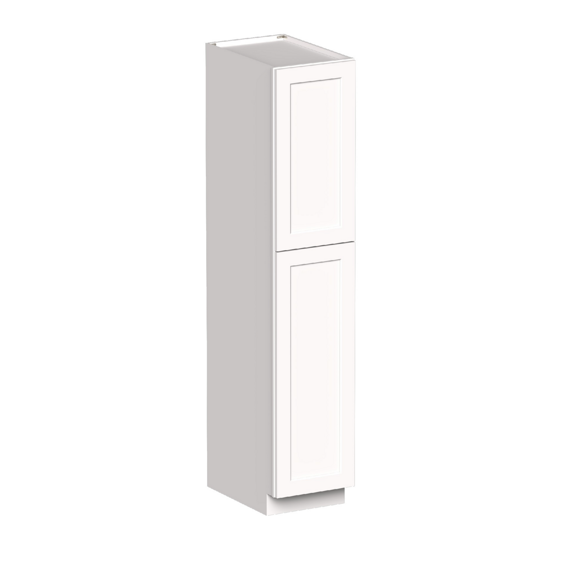 White Shaker RTA 18"W x 27"D x 90"H Pantry Cabinet with 2 Doors and 4 Shelves