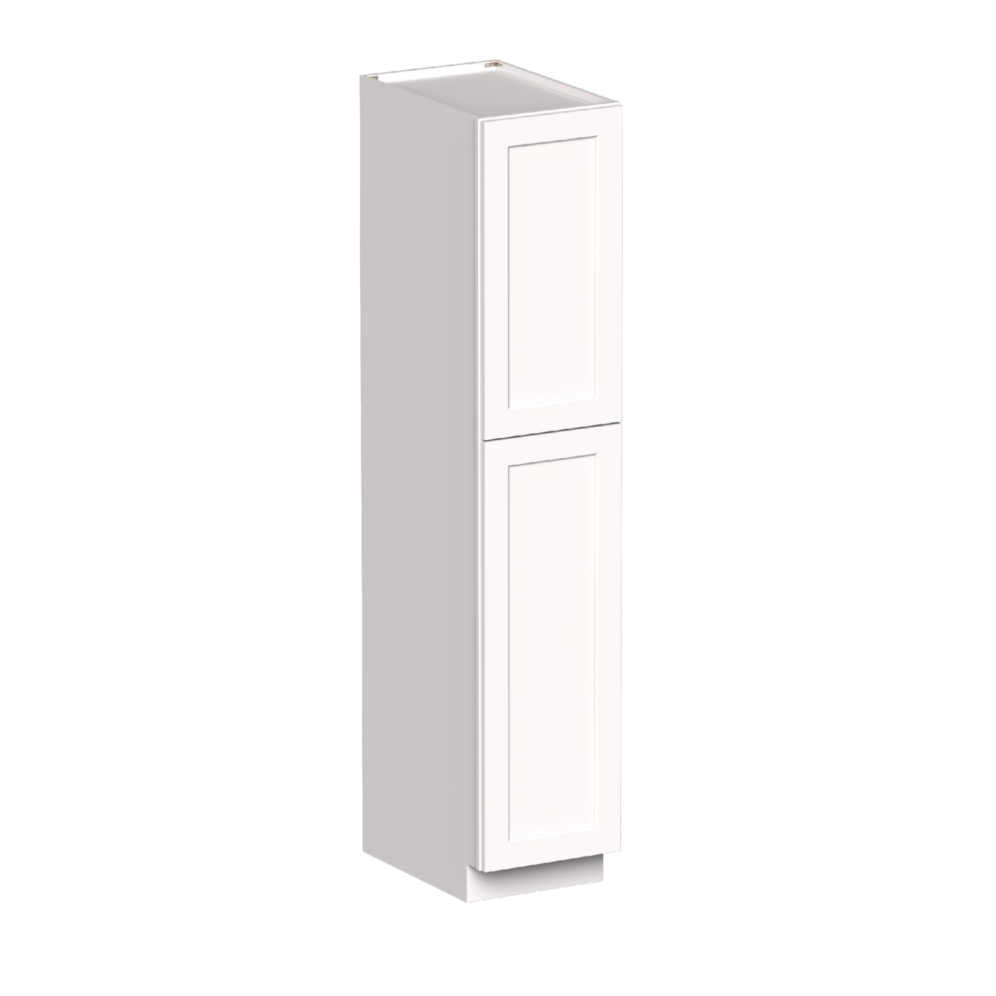 White Shaker RTA 18"W x 27"D x 90"H Pantry Cabinet with 2 Doors and 4 Shelves