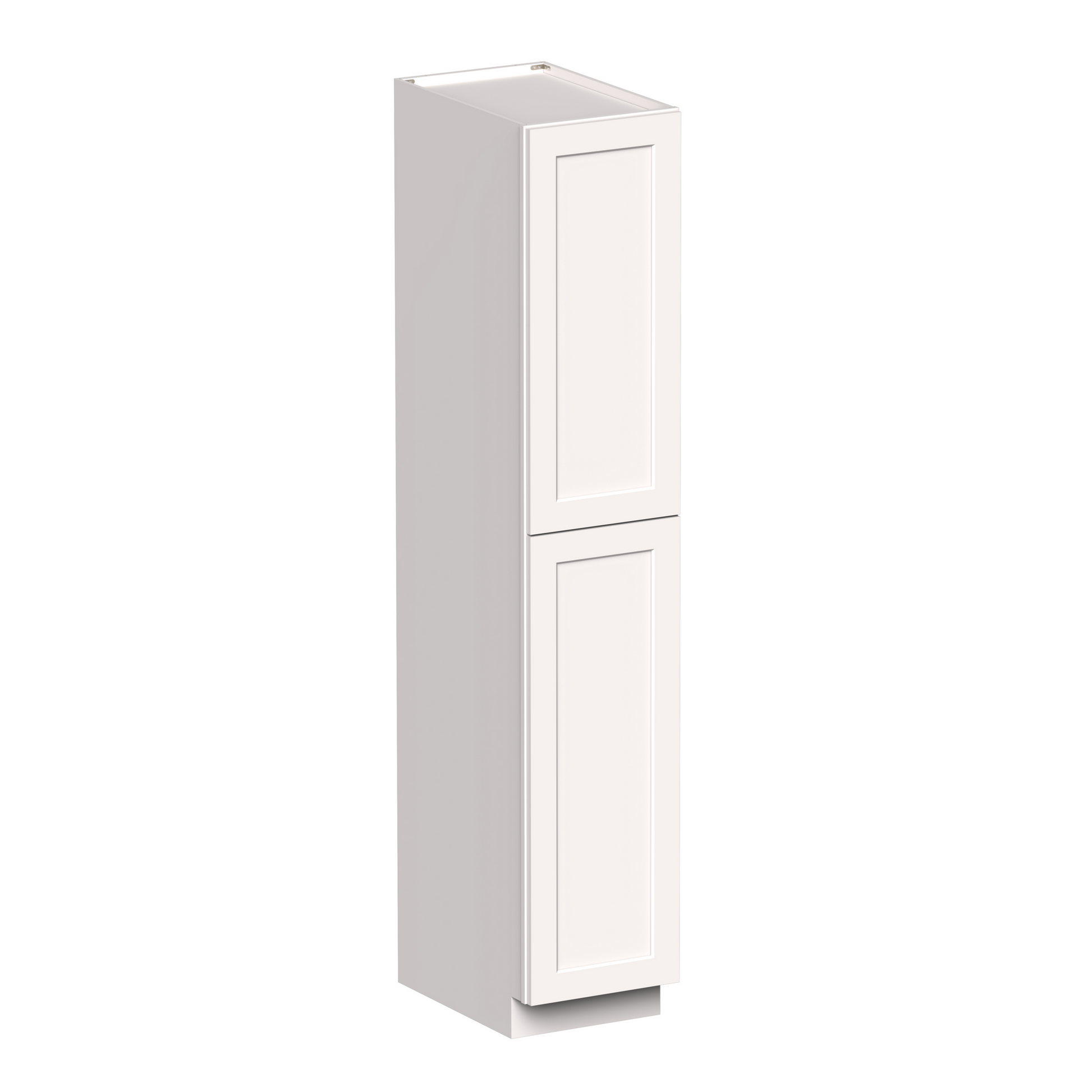 White Shaker RTA 18"W x 27"D x 96"H Pantry Cabinet with 2 Doors and 5 Shelves