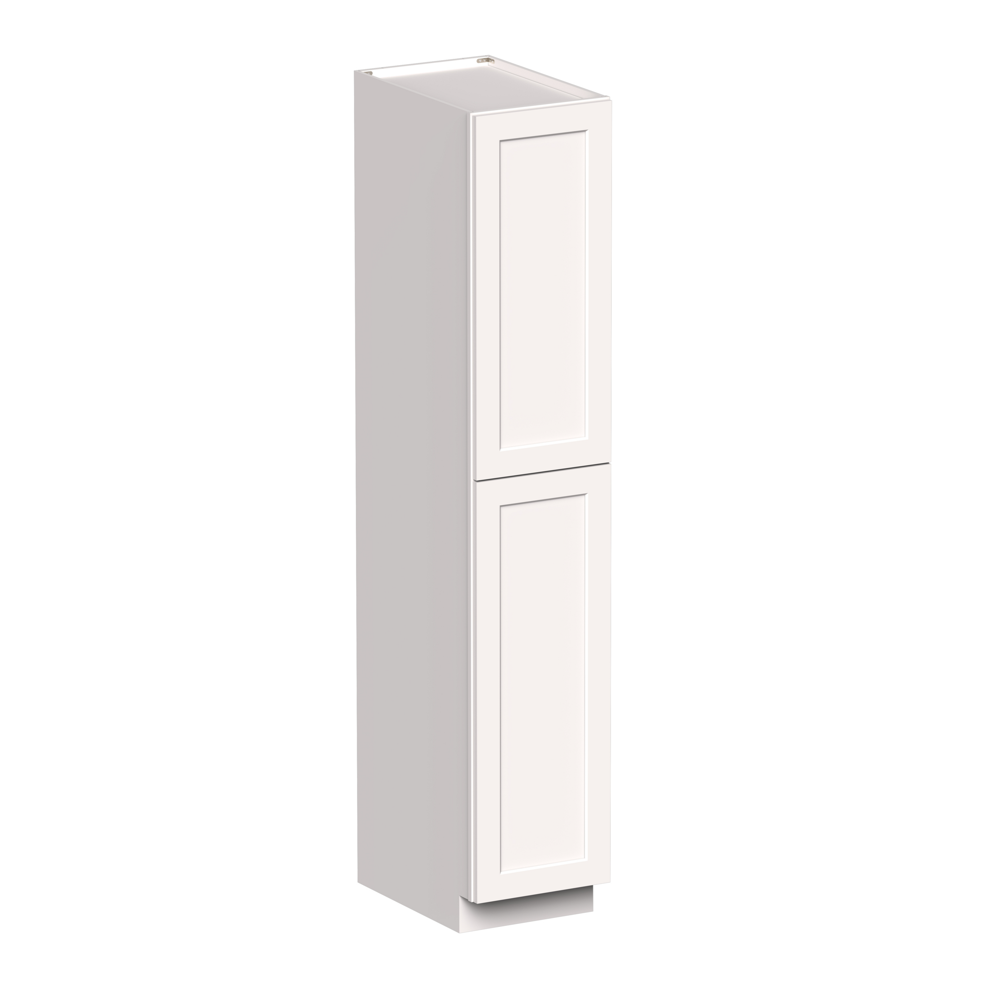 White Shaker RTA 18"W x 27"D x 96"H Pantry Cabinet with 2 Doors and 5 Shelves