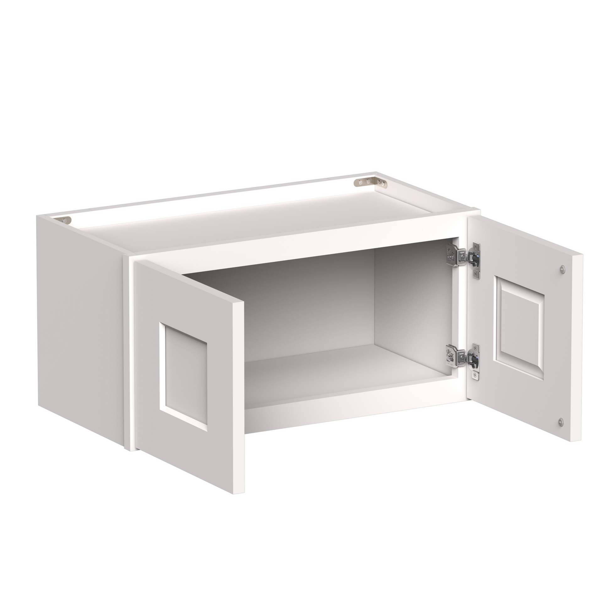 White Shaker RTA 24"W-36"W x 12"D x 12"H/16"H Short Wall Cabinet with 2 Doors