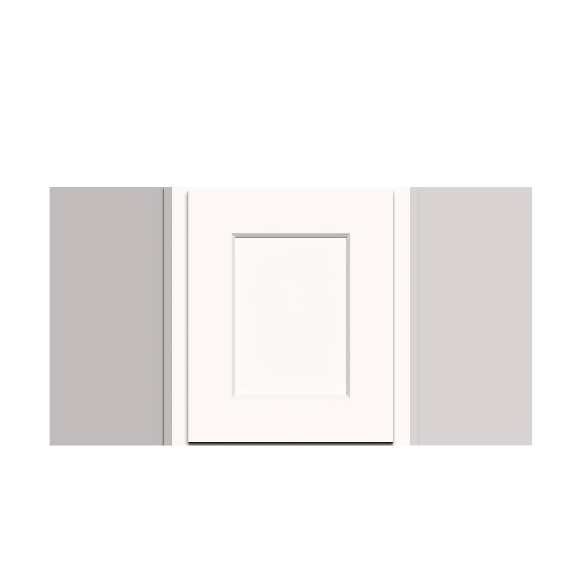 White Shaker RTA 24"W x 12"D x 18"H Short Corner Wall Cabinets with 1 Door