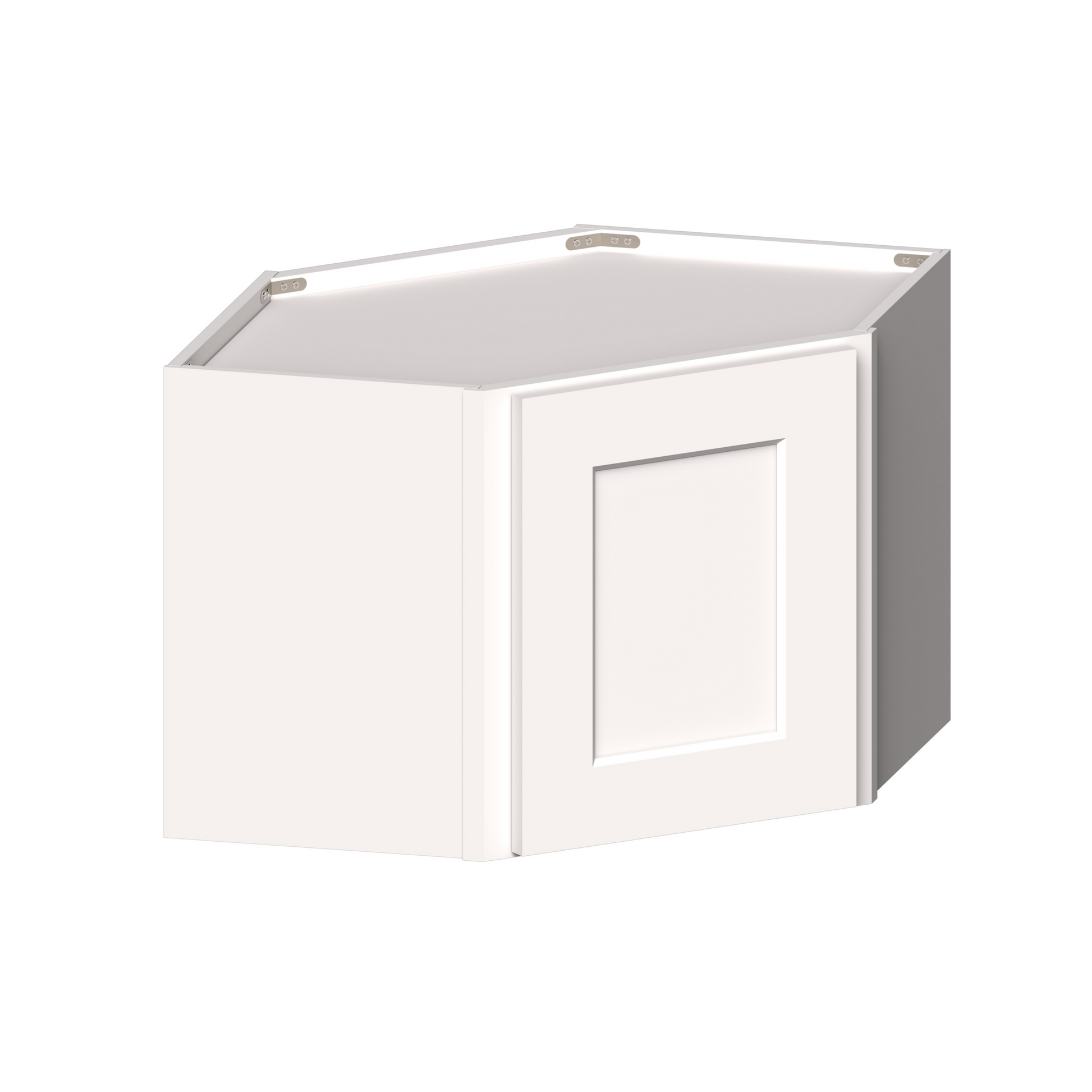 White Shaker RTA 24"W x 12"D x 18"H Short Corner Wall Cabinets with 1 Door
