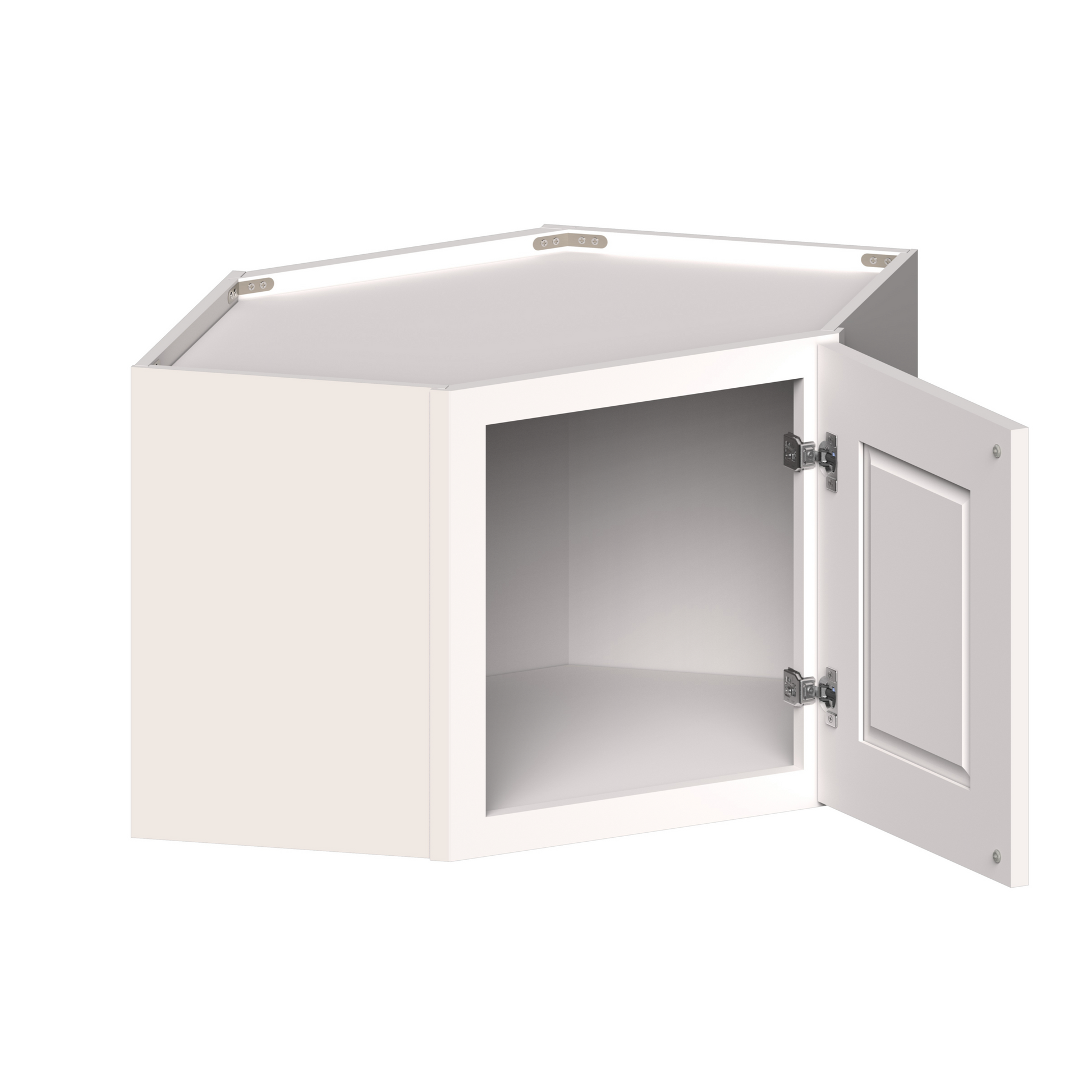 White Shaker RTA 24"W x 12"D x 18"H Short Corner Wall Cabinets with 1 Door