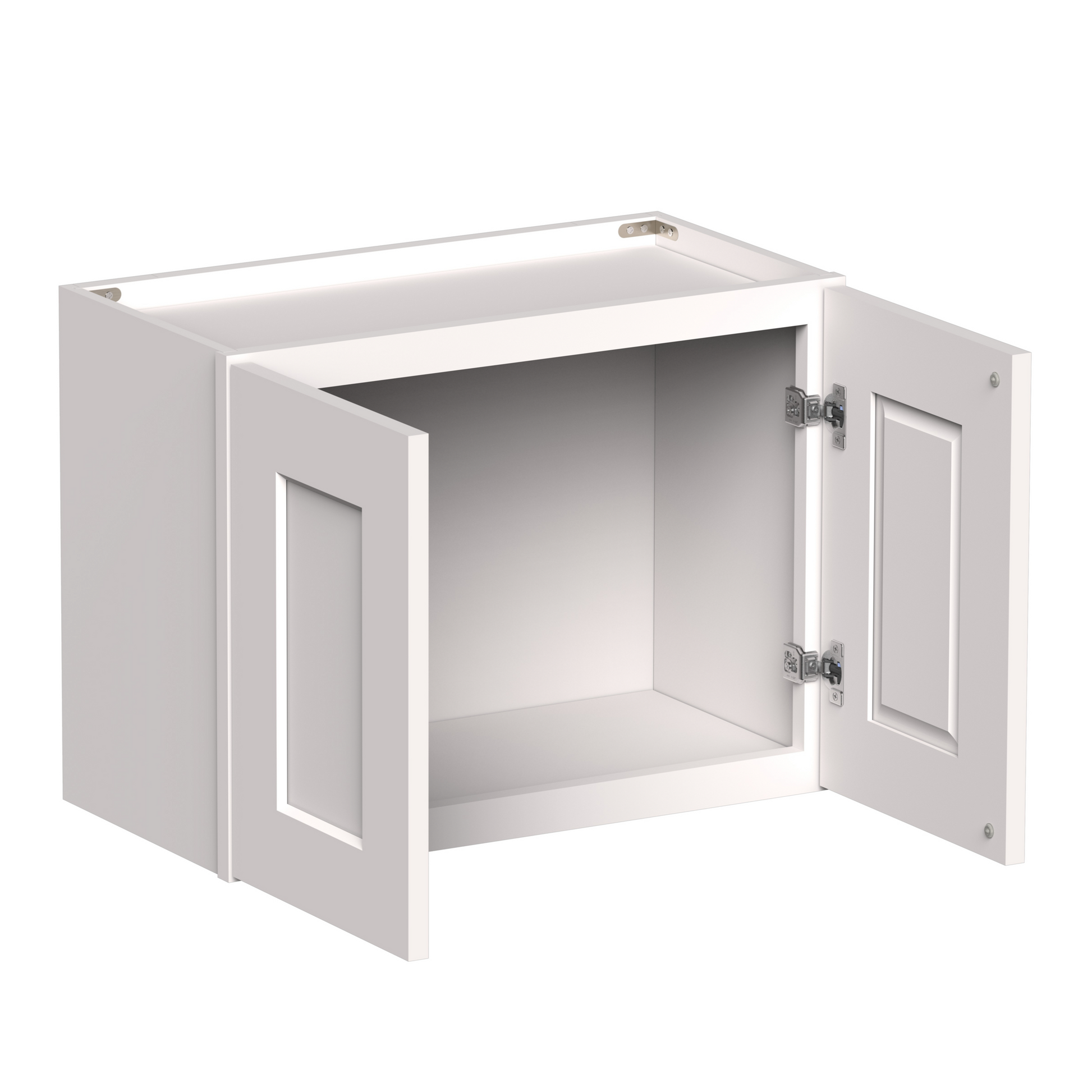White Shaker RTA 24"W-36"W x 12"D x 18"H Short Wall Cabinet with 2 Doors