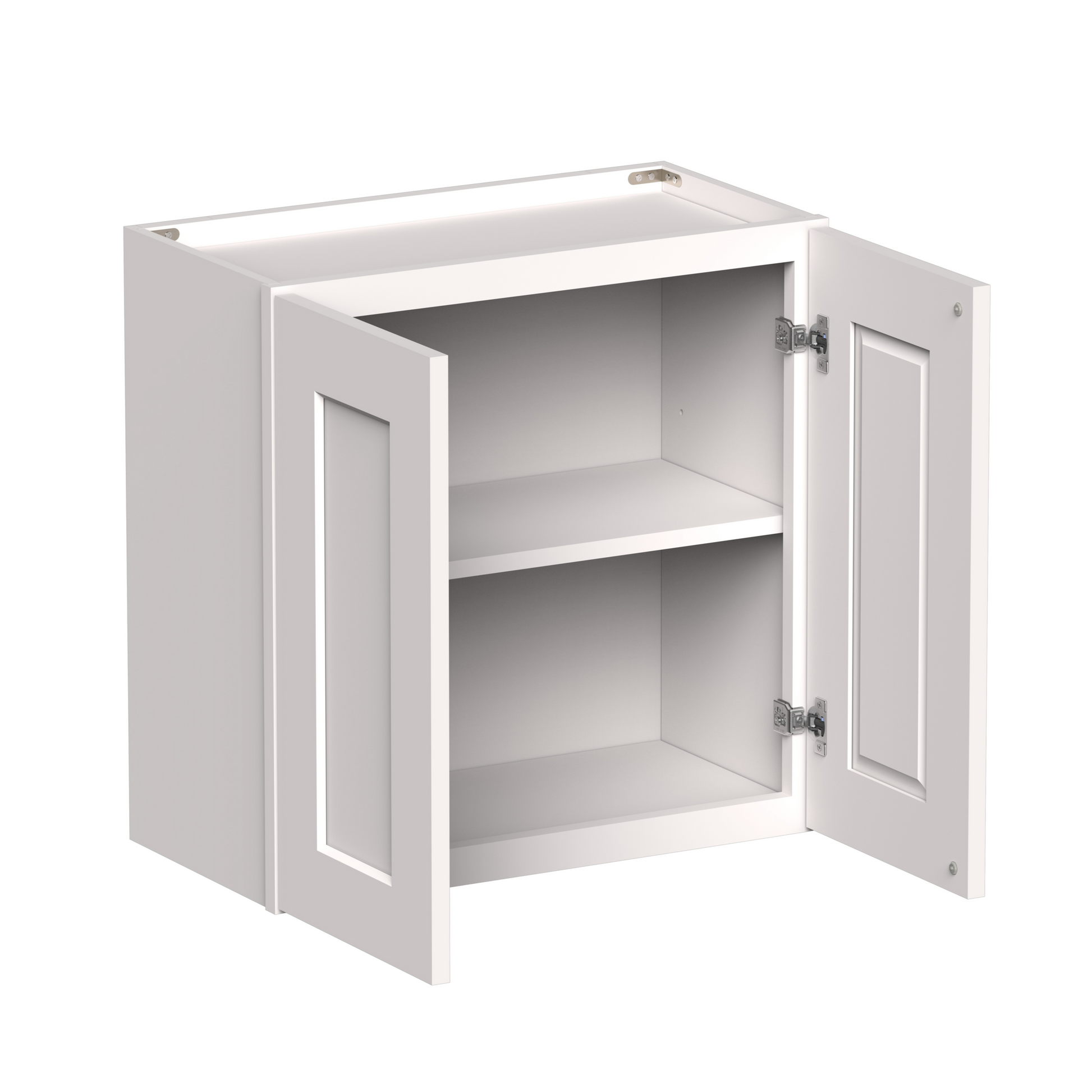 White Shaker RTA 24"W-36"W x 12"D x 24"H Short Wall Cabinet with 2 Doors and 1 Shelves