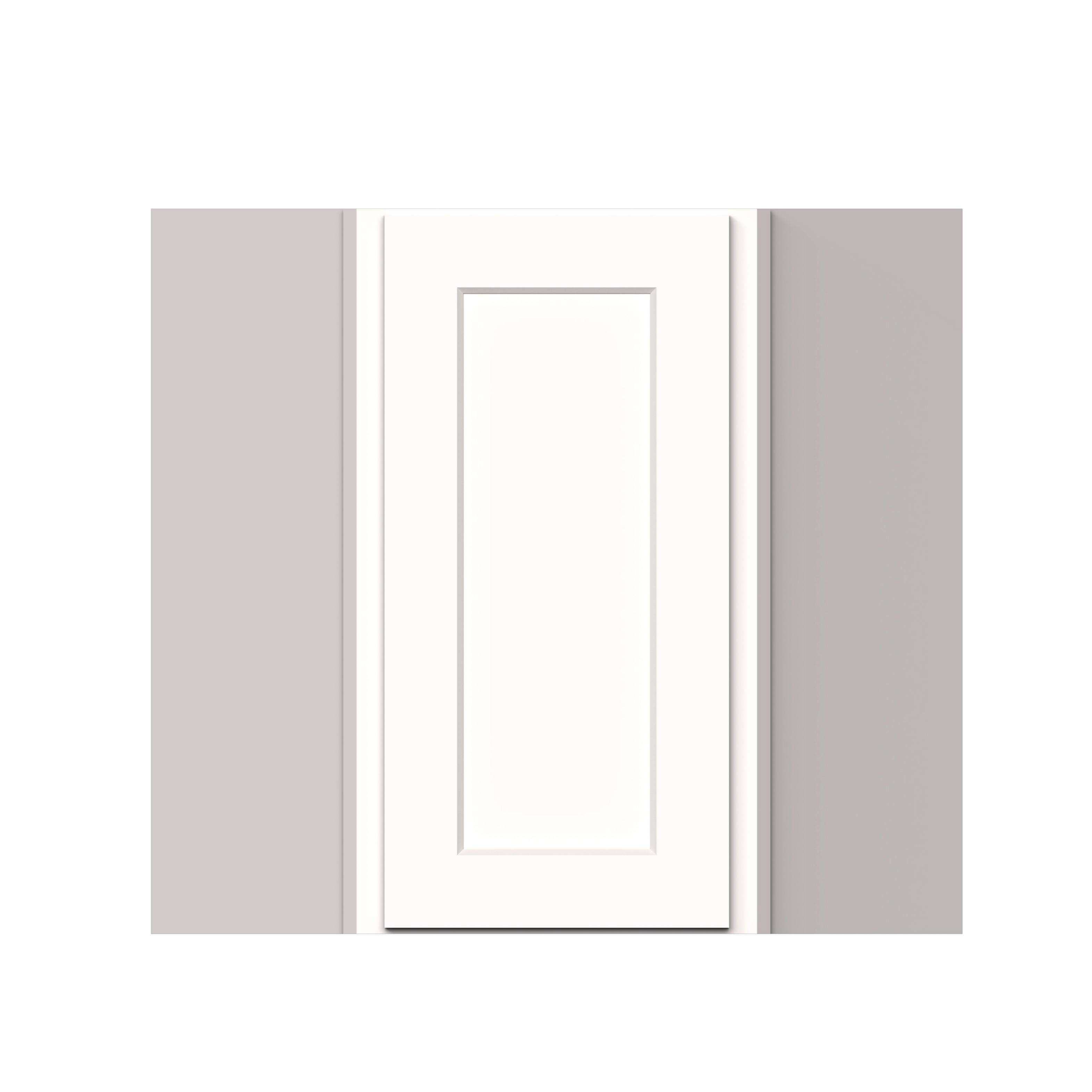 White Shaker RTA 24"W x 12"D x 30"-42"H Standard Corner Wall Cabinets with Door and Shelves