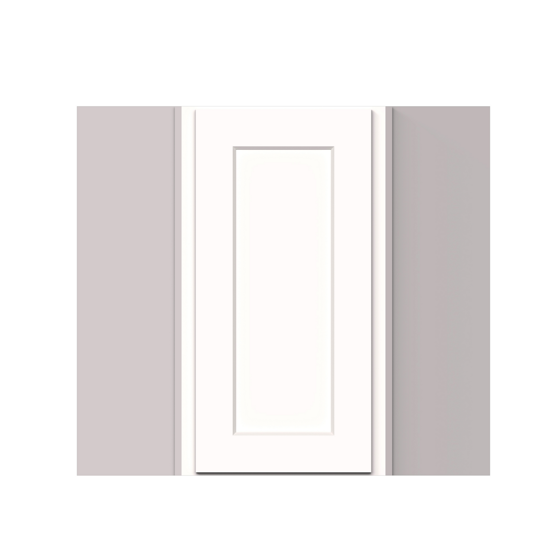 White Shaker RTA 24"W x 12"D x 30"-42"H Standard Corner Wall Cabinets with Door and Shelves