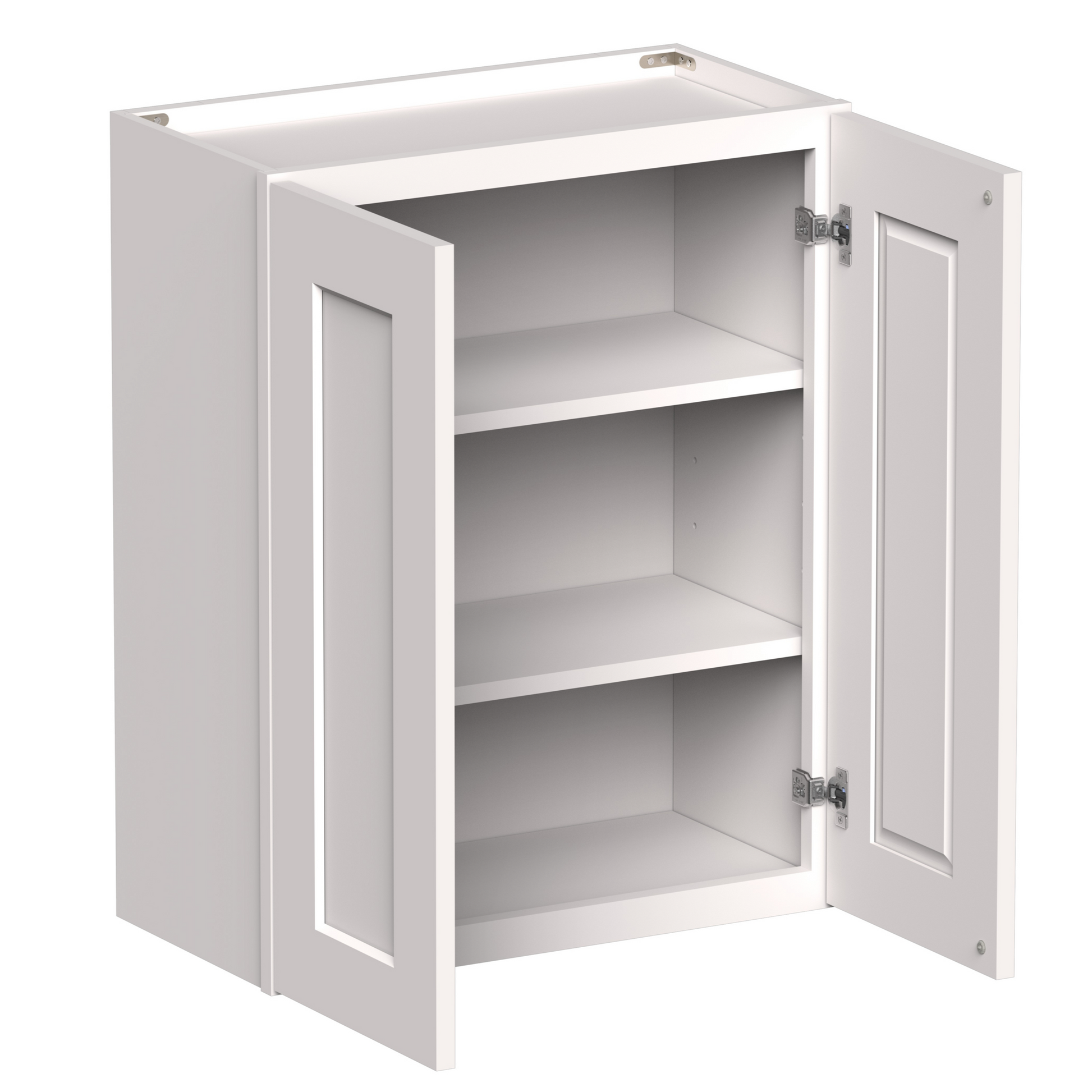 White Shaker RTA 24"W-36"W x 12"D x 30"H/36"H Standard Wall Cabinet with 2 Doors and 2 Shelves