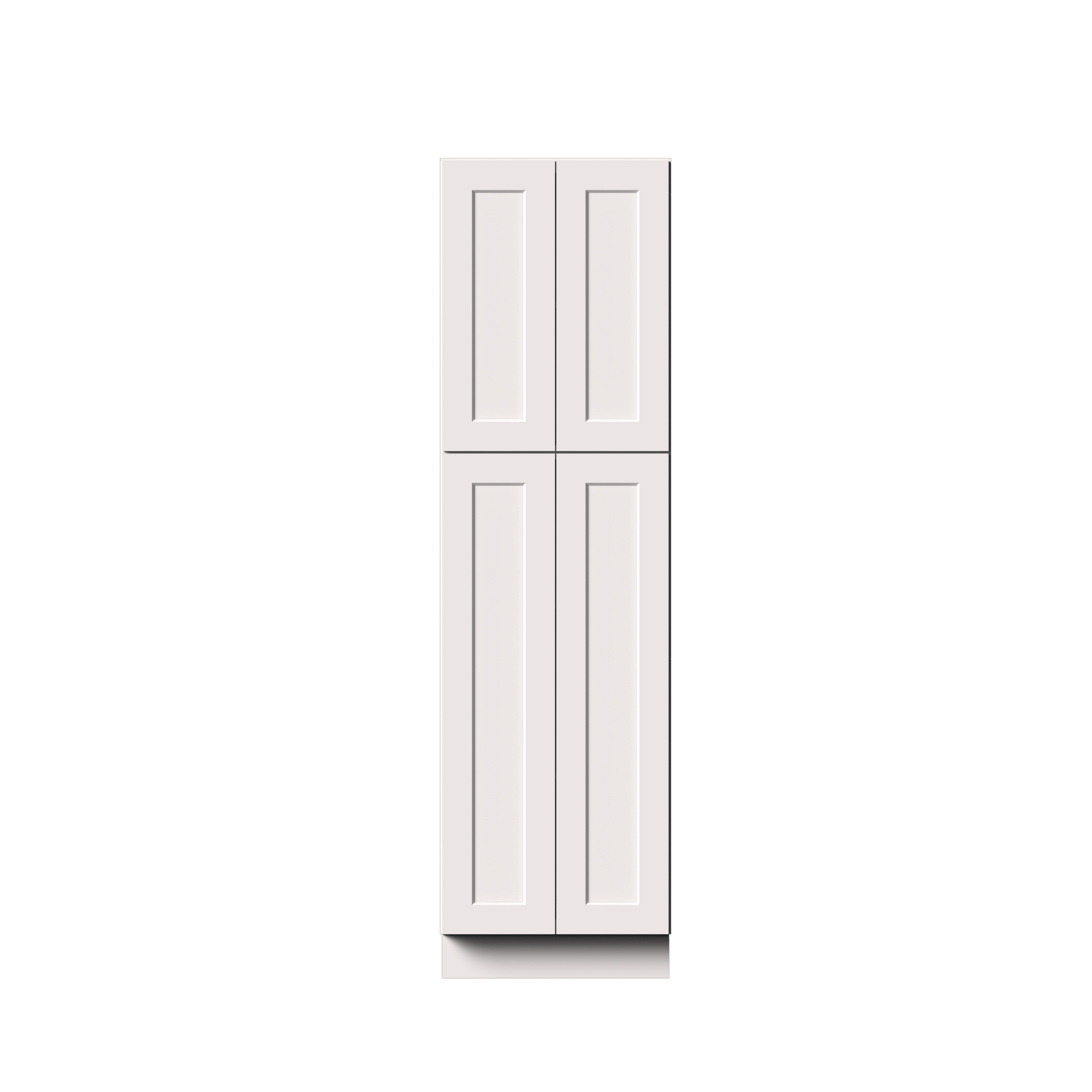 White Shaker RTA 24"W x 27"D x 84"H Pantry Cabinet with 4 Doors and 4 Shelves
