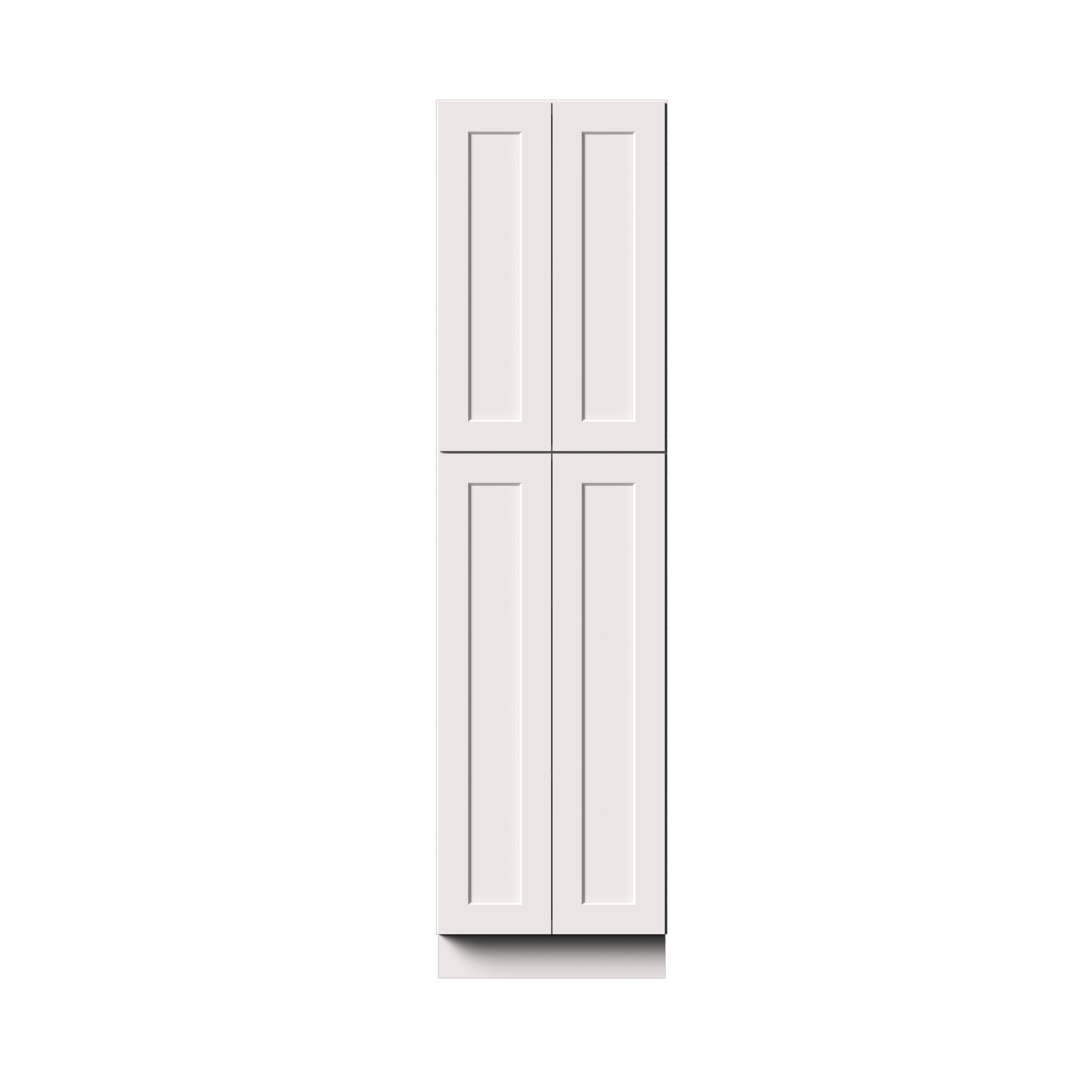 White Shaker RTA 24"W x 27"D x 90"H Pantry Cabinet with 4 Doors and 4 Shelves