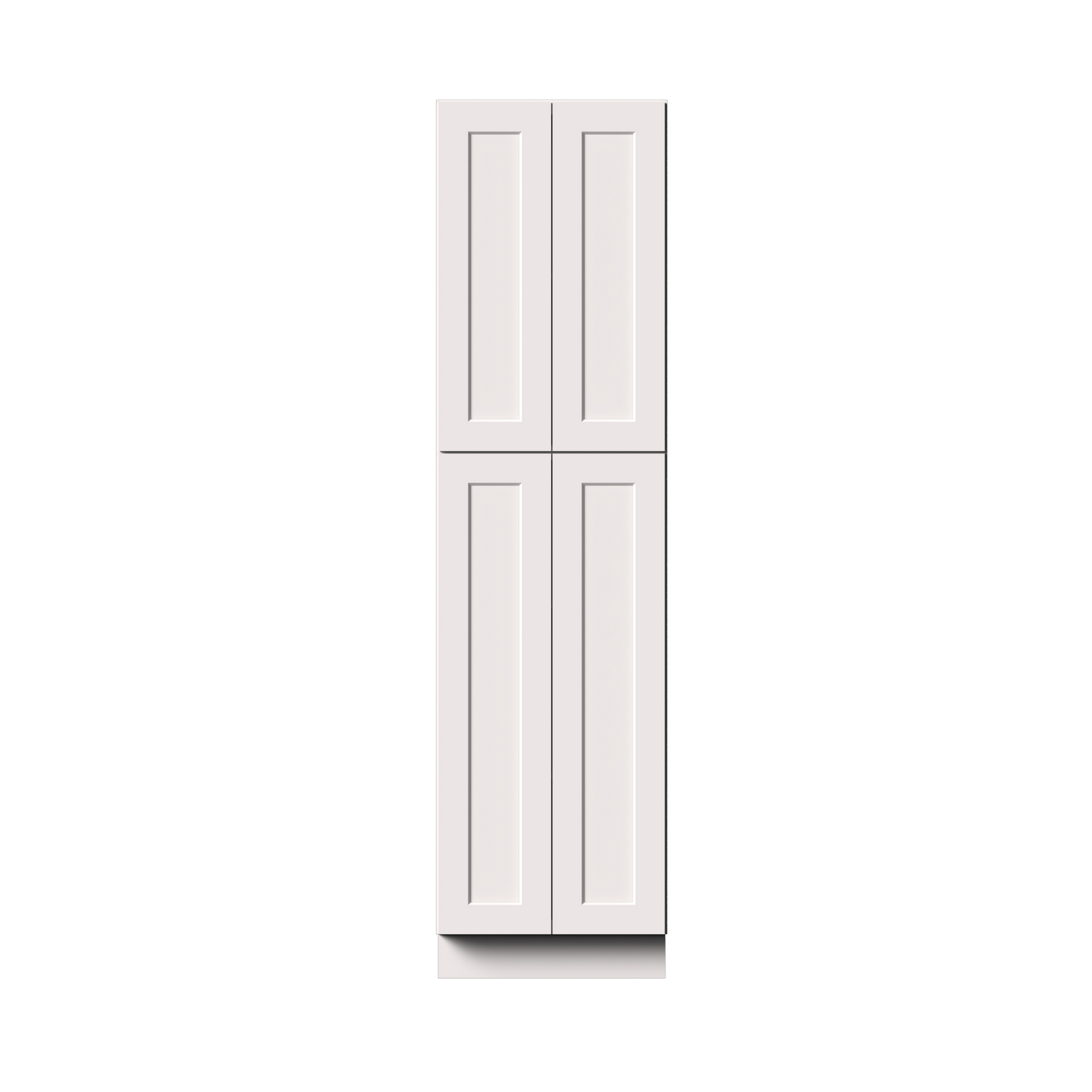 White Shaker RTA 24"W x 27"D x 90"H Pantry Cabinet with 4 Doors and 4 Shelves