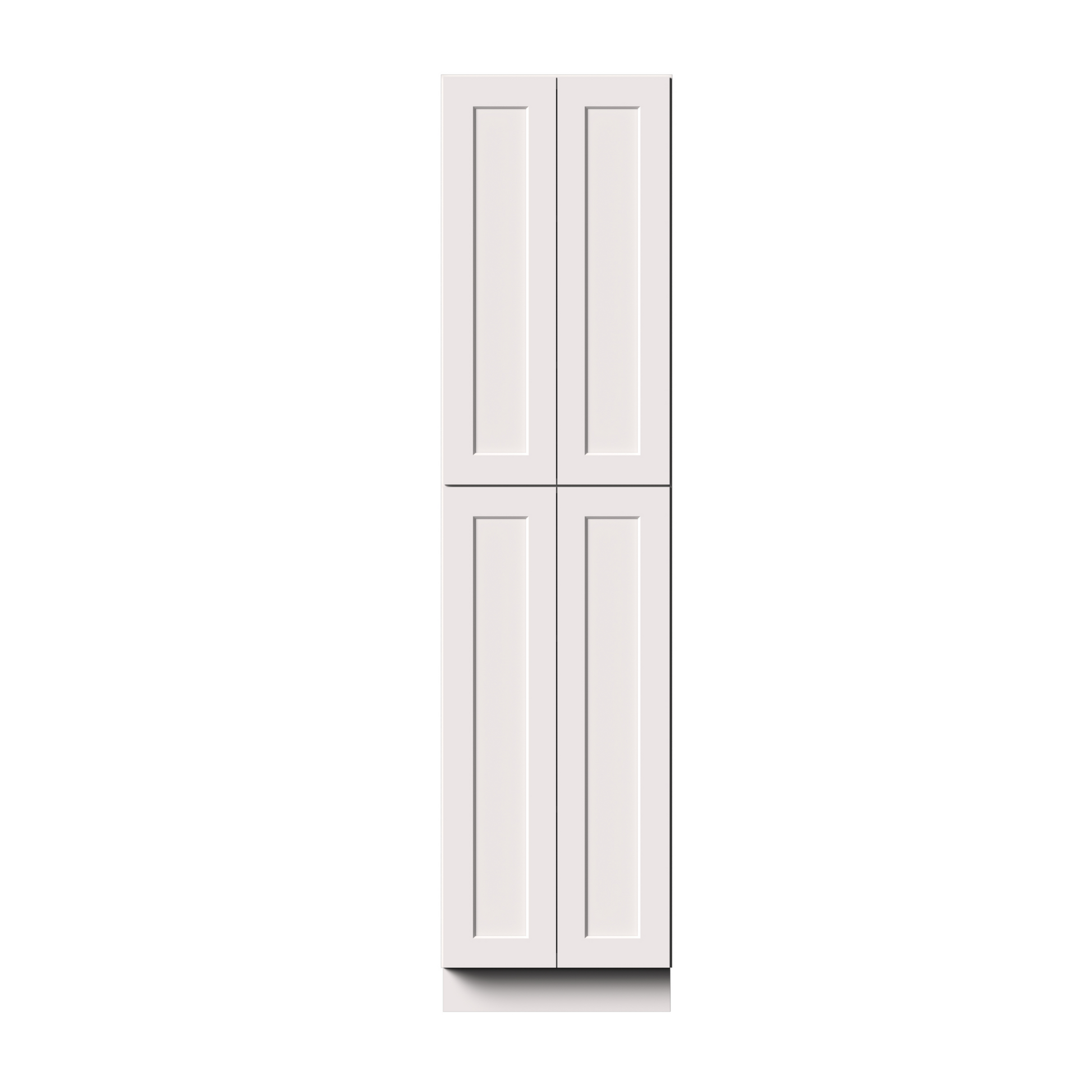 White Shaker RTA 24"W x 27"D x 96"H Pantry Cabinet with 4 Doors and 5 Shelves
