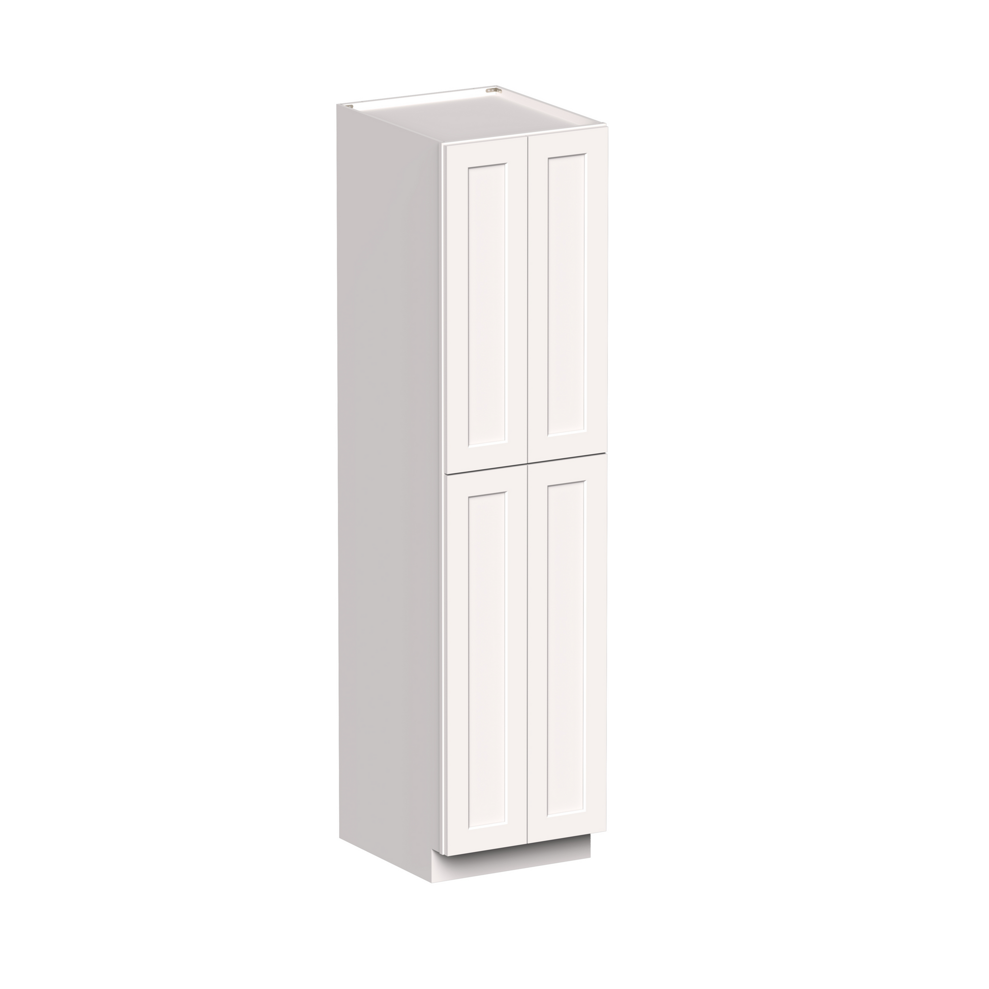White Shaker RTA 24"W x 27"D x 96"H Pantry Cabinet with 4 Doors and 5 Shelves