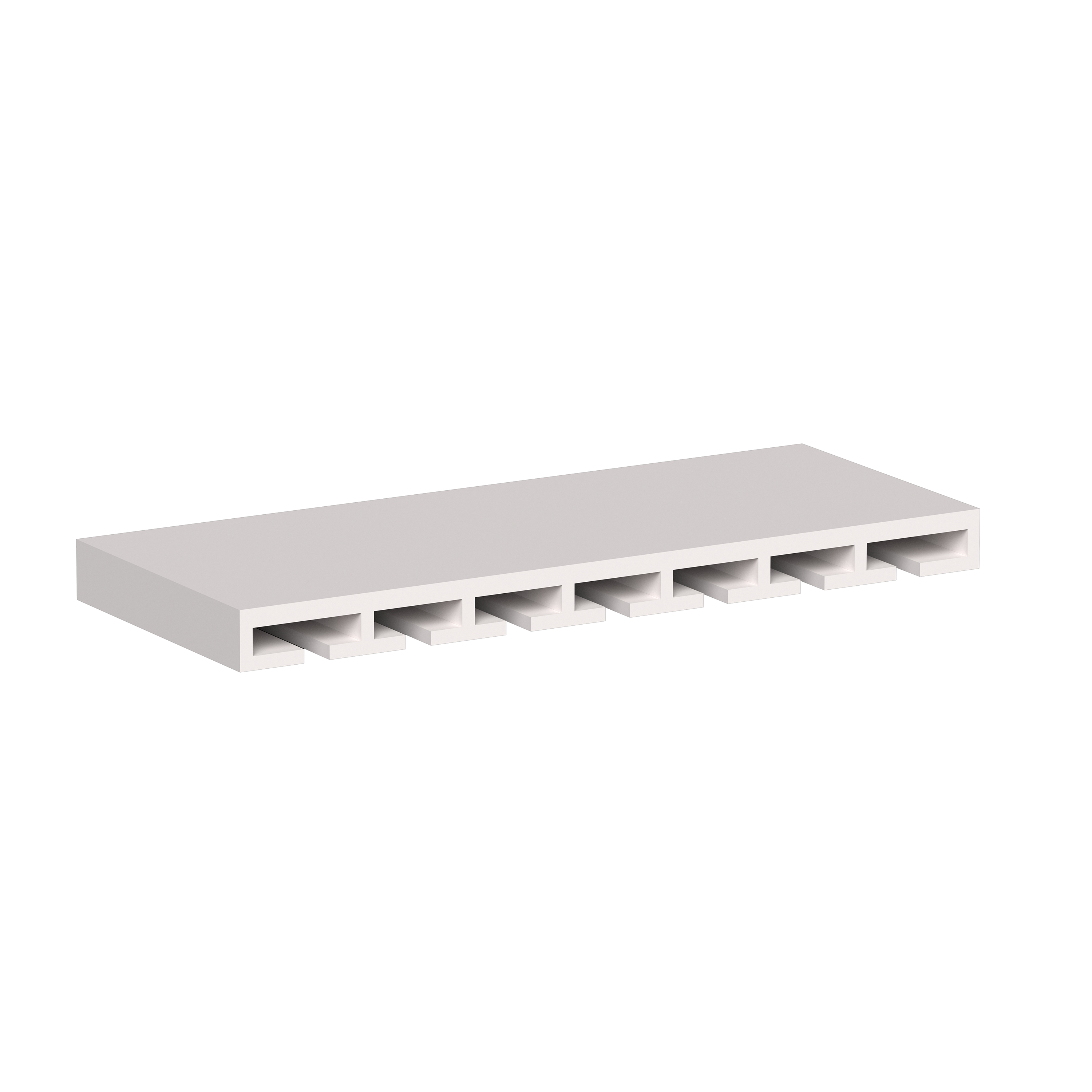 White Shaker RTA 30"W x 12"D x 1.5"H Glass Holder